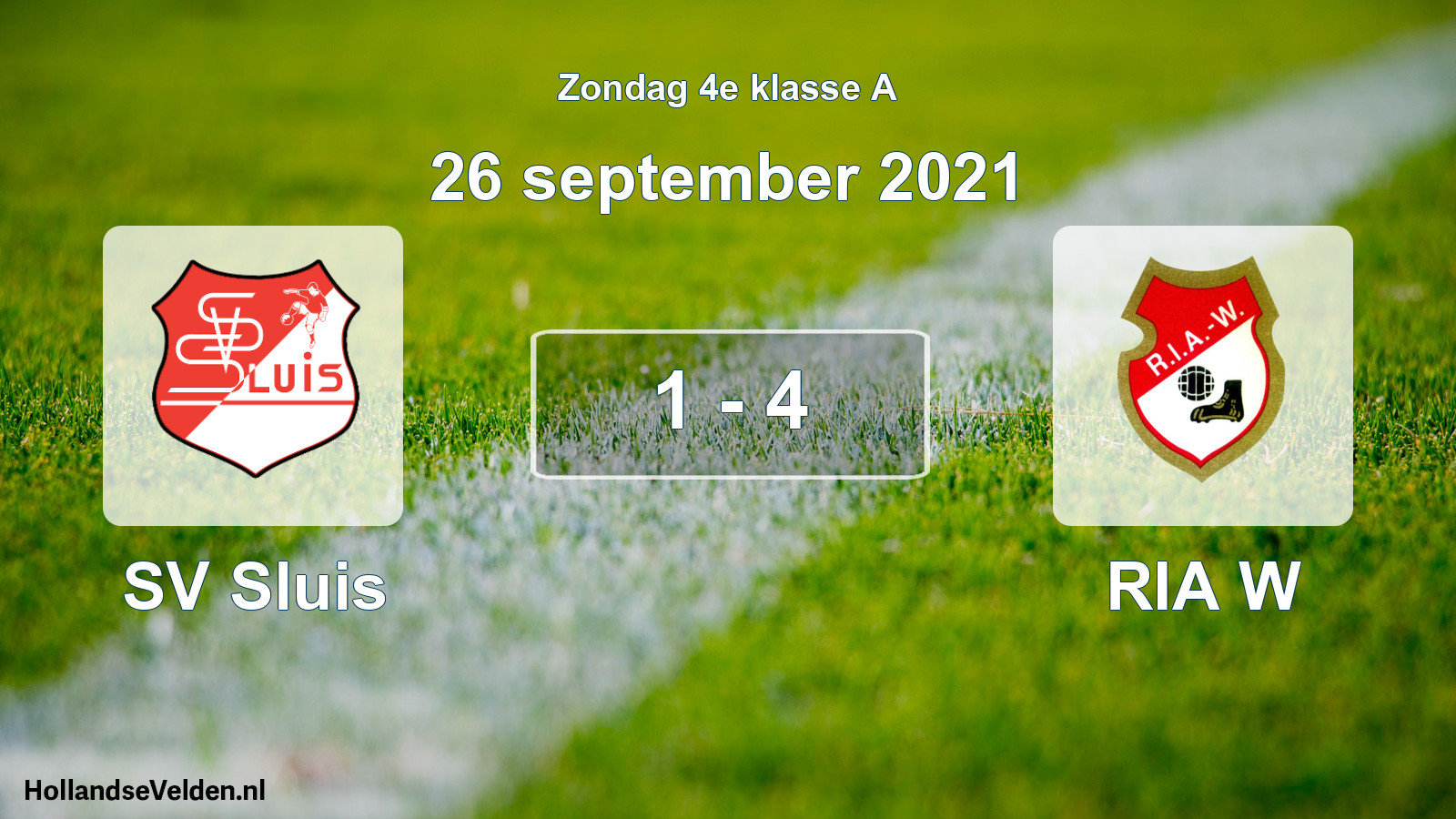Total number of matches played: SV Sluis - RIA W 1 - 4 (26 September 2021)
