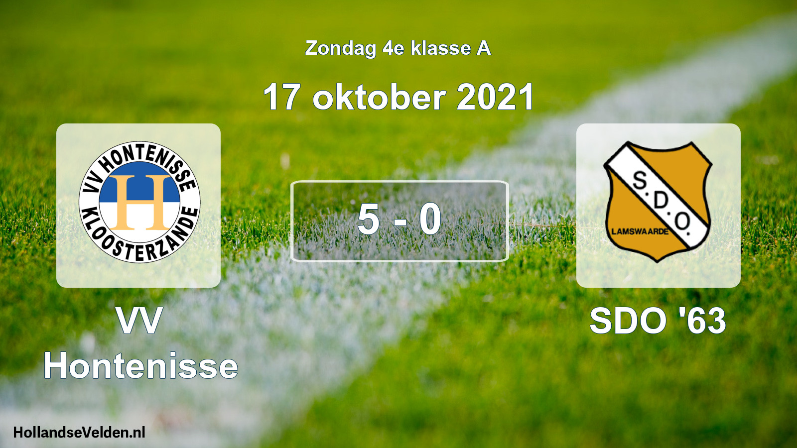 Total number of matches played: VV Hontenisse - SDO '63 5 - 0 (17 October 2021)