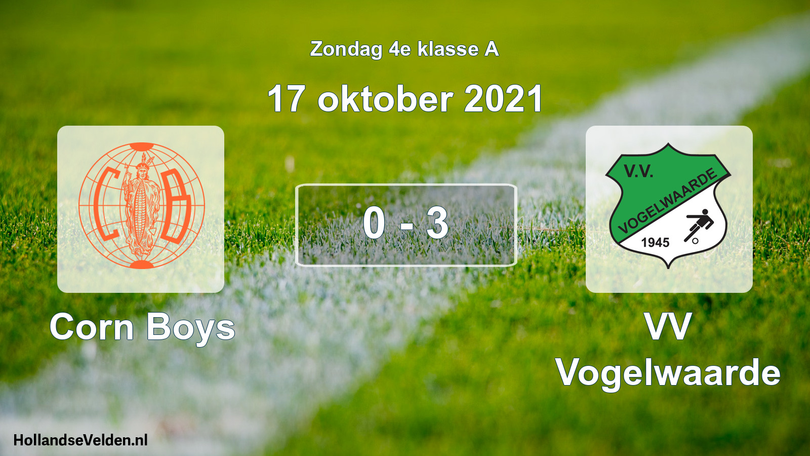 Total number of matches played: Corn Boys - VV Vogelwaarde 0 - 3 (17 October 2021)