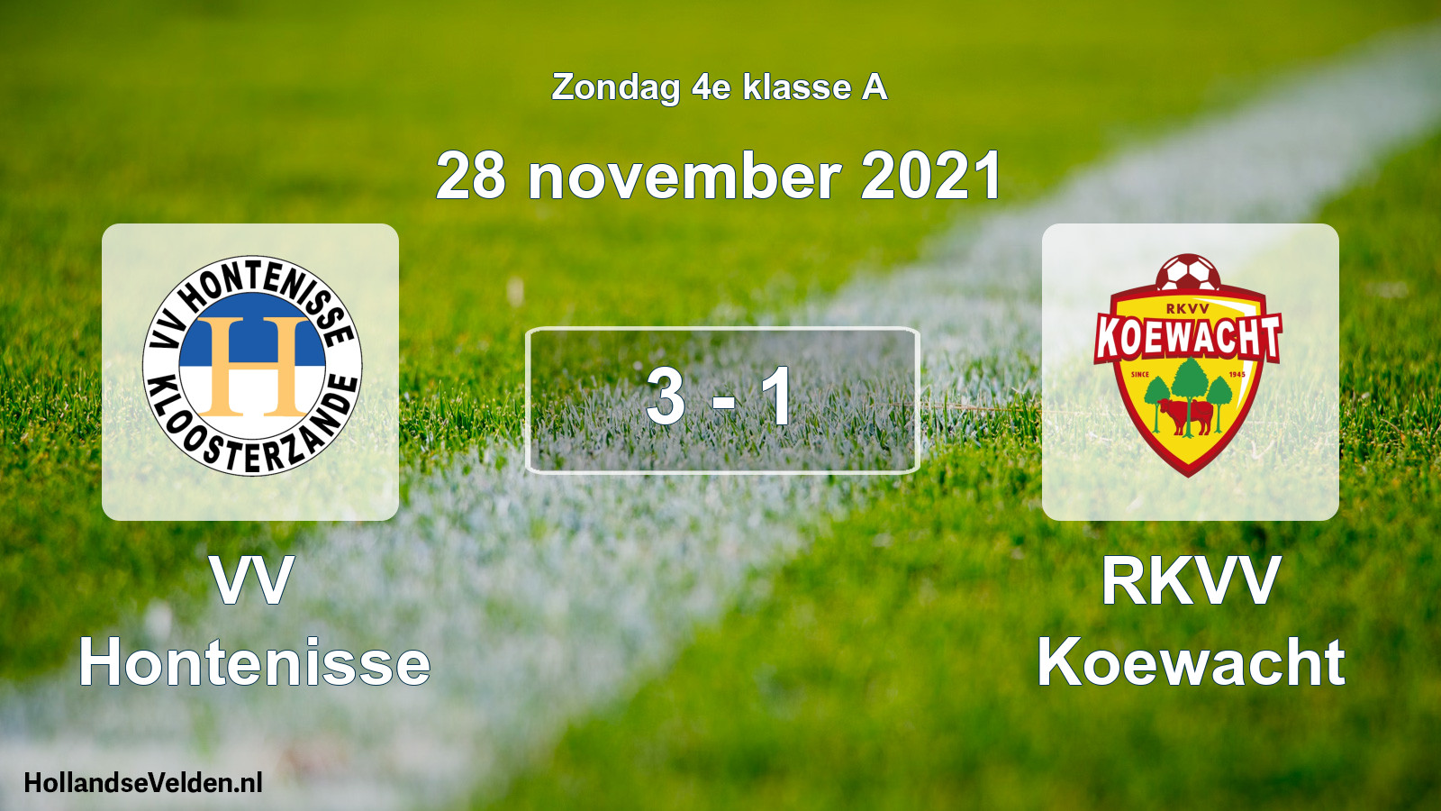 Total number of matches played: VV Hontenisse - RKVV Koewacht 3 - 1 (28 November 2021)