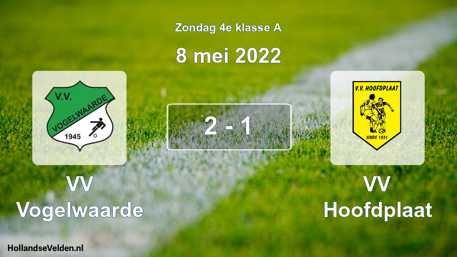 Total number of matches played: VV Vogelwaarde - VV Hoofdplaat 2 - 1 (8 May 2022)
