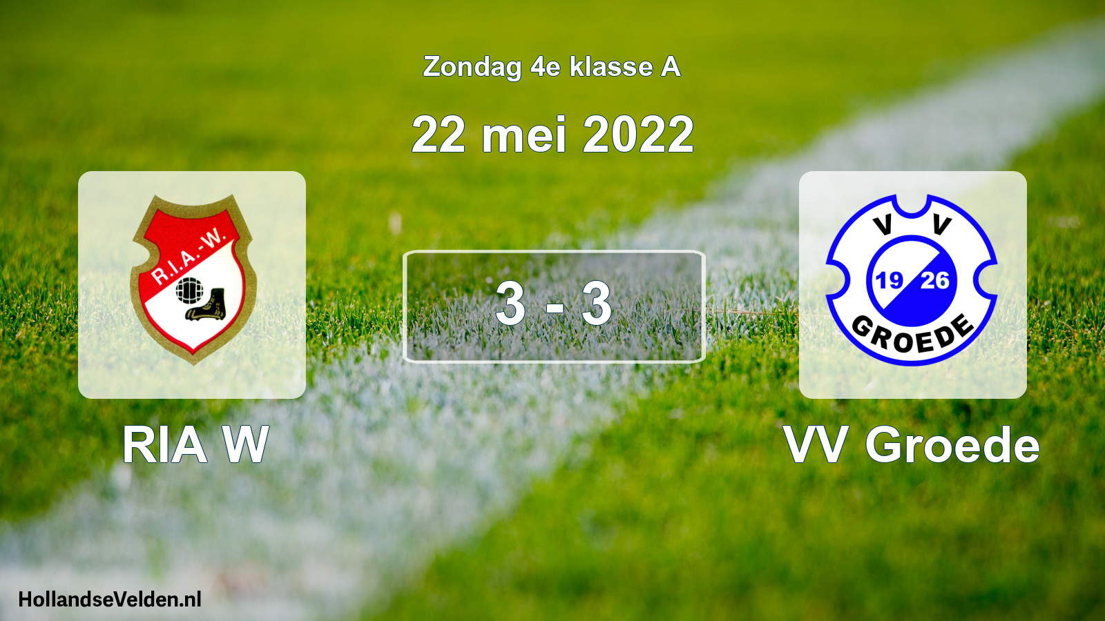 Total number of matches played: RIA W - VV Groede 3 - 3 (22 May 2022)