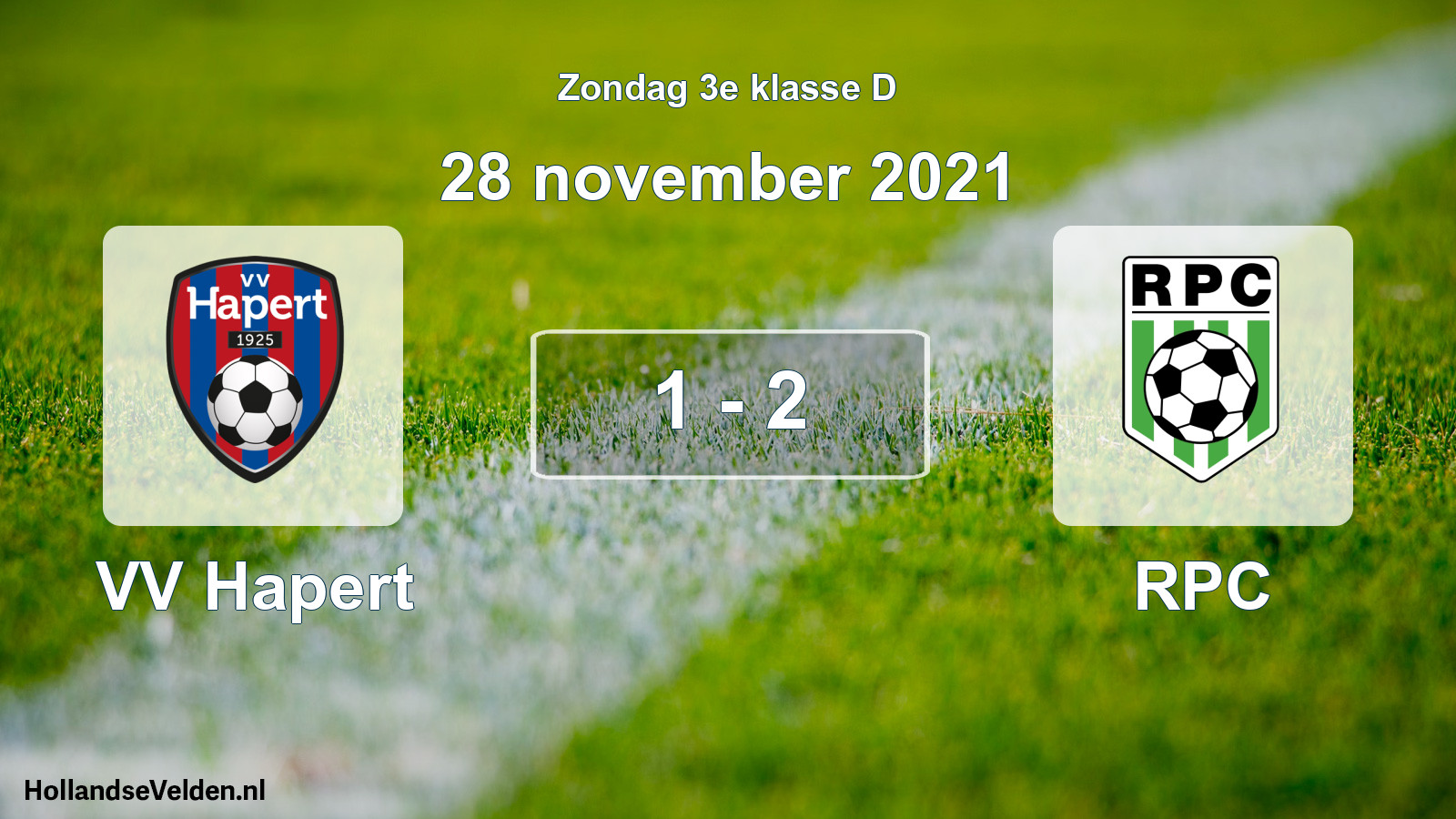 Total number of matches played: VV Hapert - RPC 1 - 2 (28 November 2021)