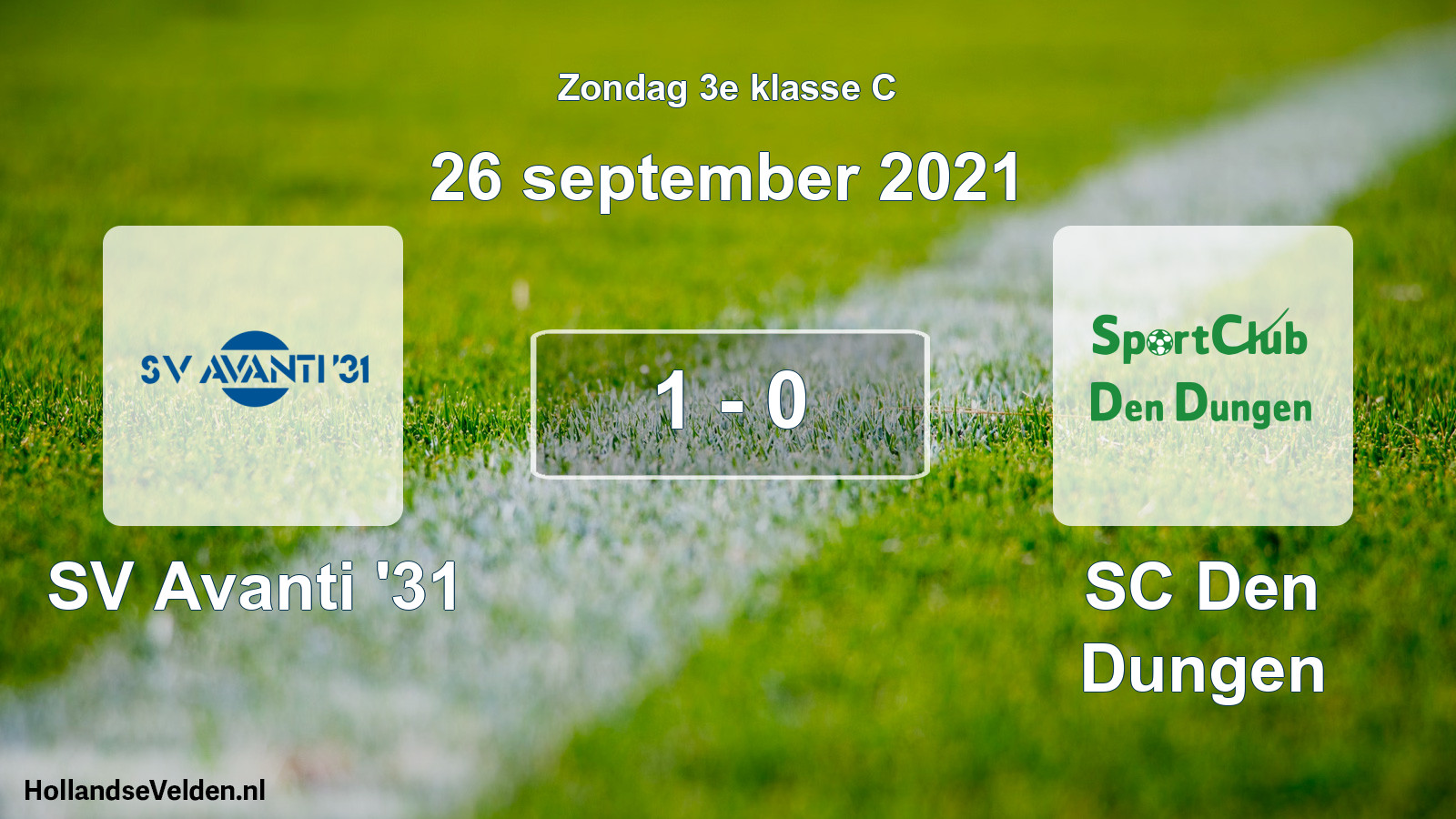 Total number of matches played: SV Avanti '31 - SC Den Dungen 1 - 0 (26 September 2021)
