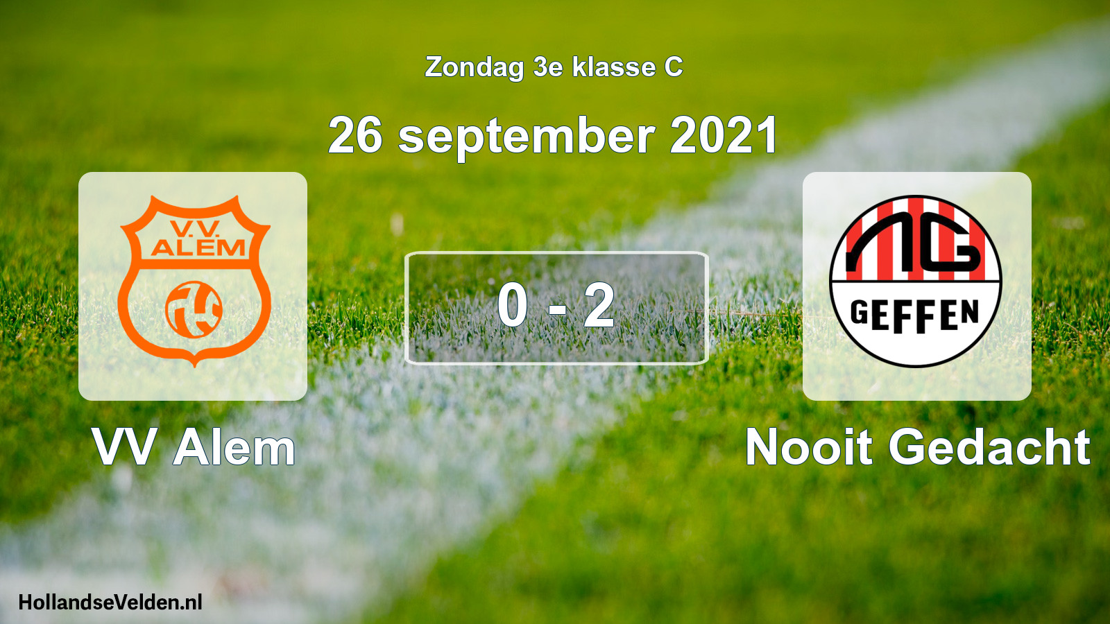 Total number of matches played: VV Alem - Nooit Gedacht 0 - 2 (26 September 2021)