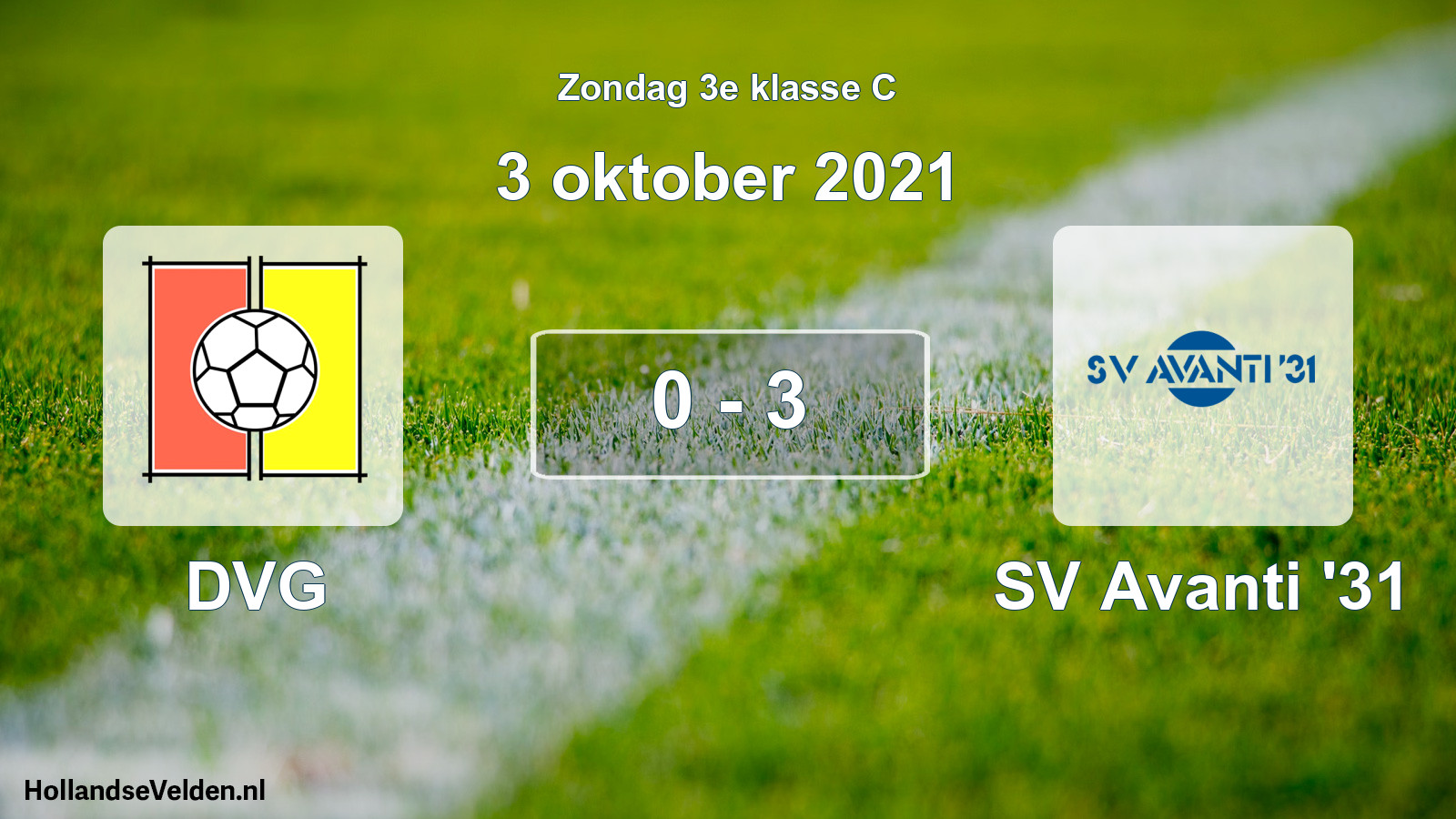 Total number of matches played: DVG - SV Avanti '31 0 - 3 (3 October 2021)