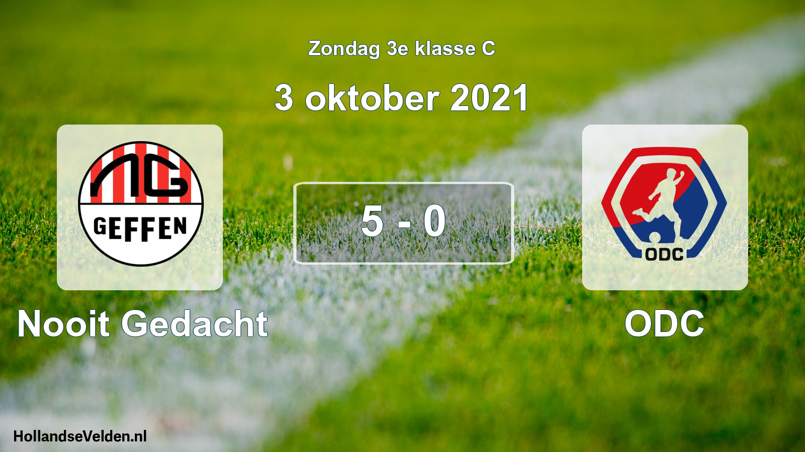 Total number of matches played: Nooit Gedacht - ODC 5 - 0 (3 October 2021)