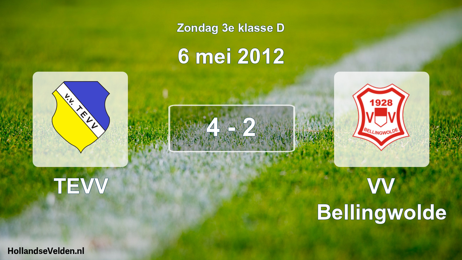 Total number of matches played: TEVV - VV Bellingwolde 4 - 2 (6 May 2012)
