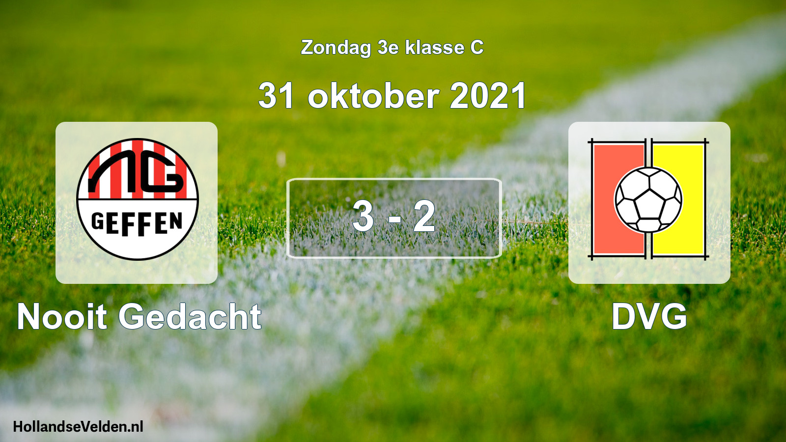 Total number of matches played: Nooit Gedacht - DVG 3 - 2 (31 October 2021)