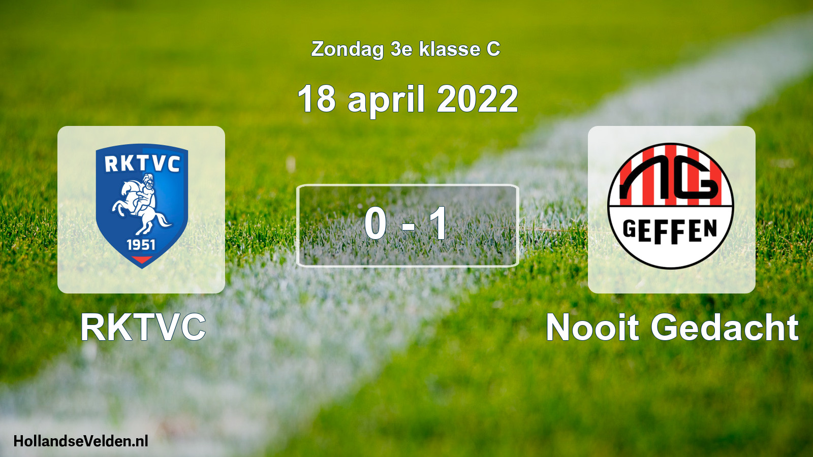 Total number of matches played: RKTVC - Nooit Gedacht 0 - 1 (18 April 2022)
