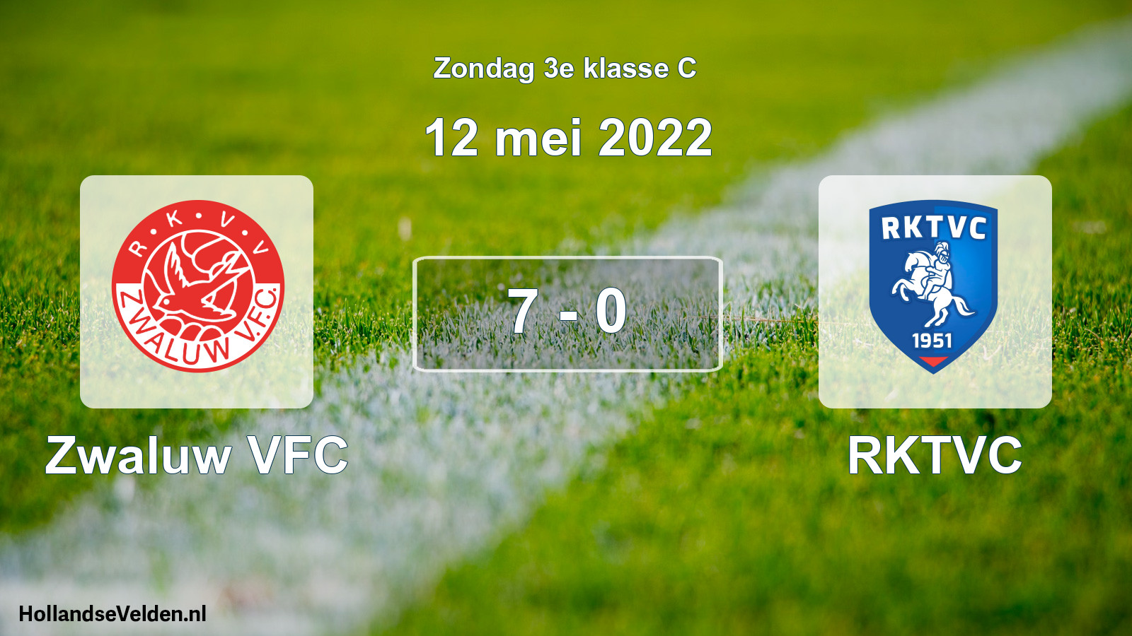 Total number of matches played: Zwaluw VFC - RKTVC 7 - 0 (12 May 2022)