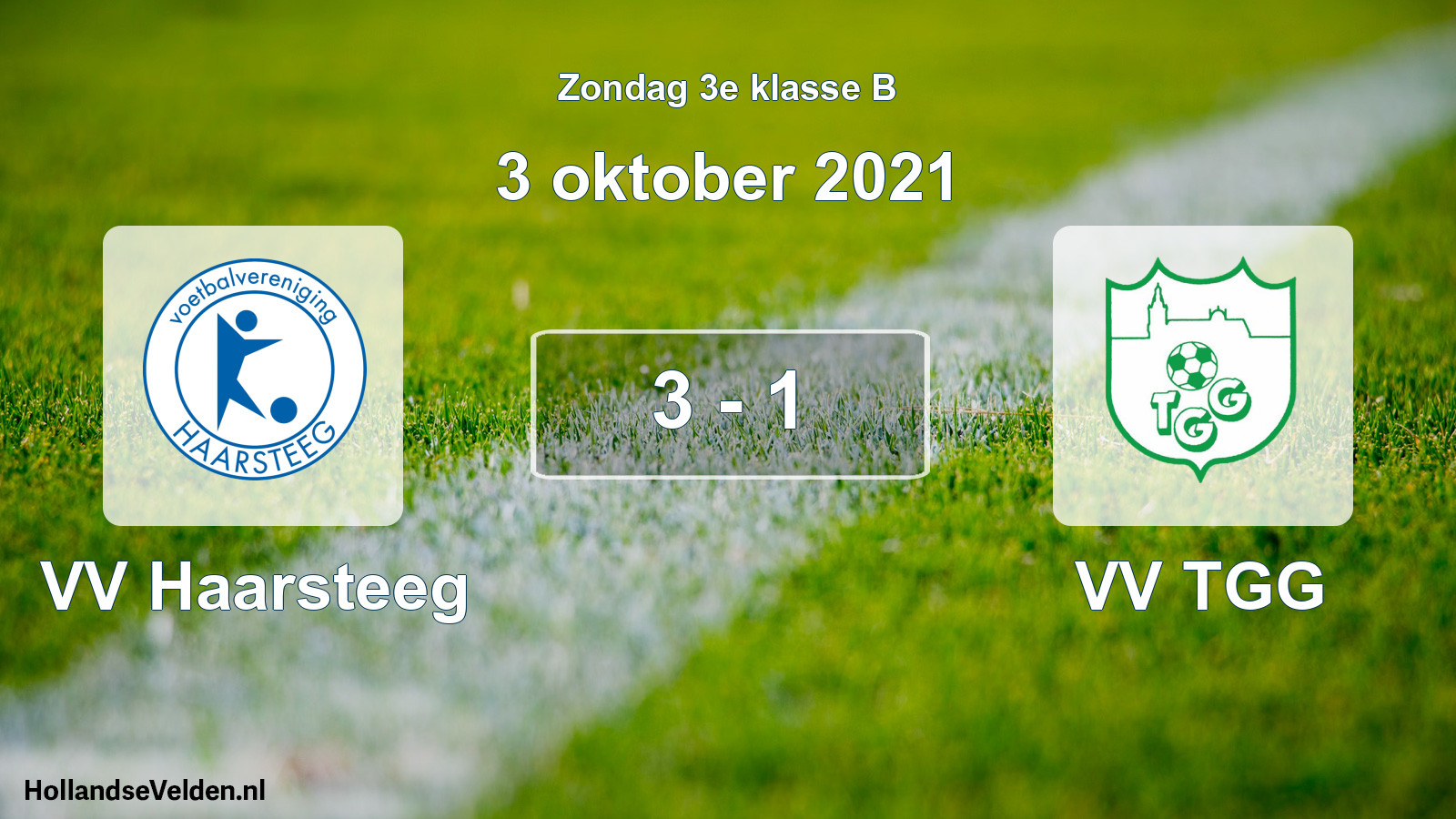 Total number of matches played: VV Haarsteeg - VV TGG 3 - 1 (3 October 2021)