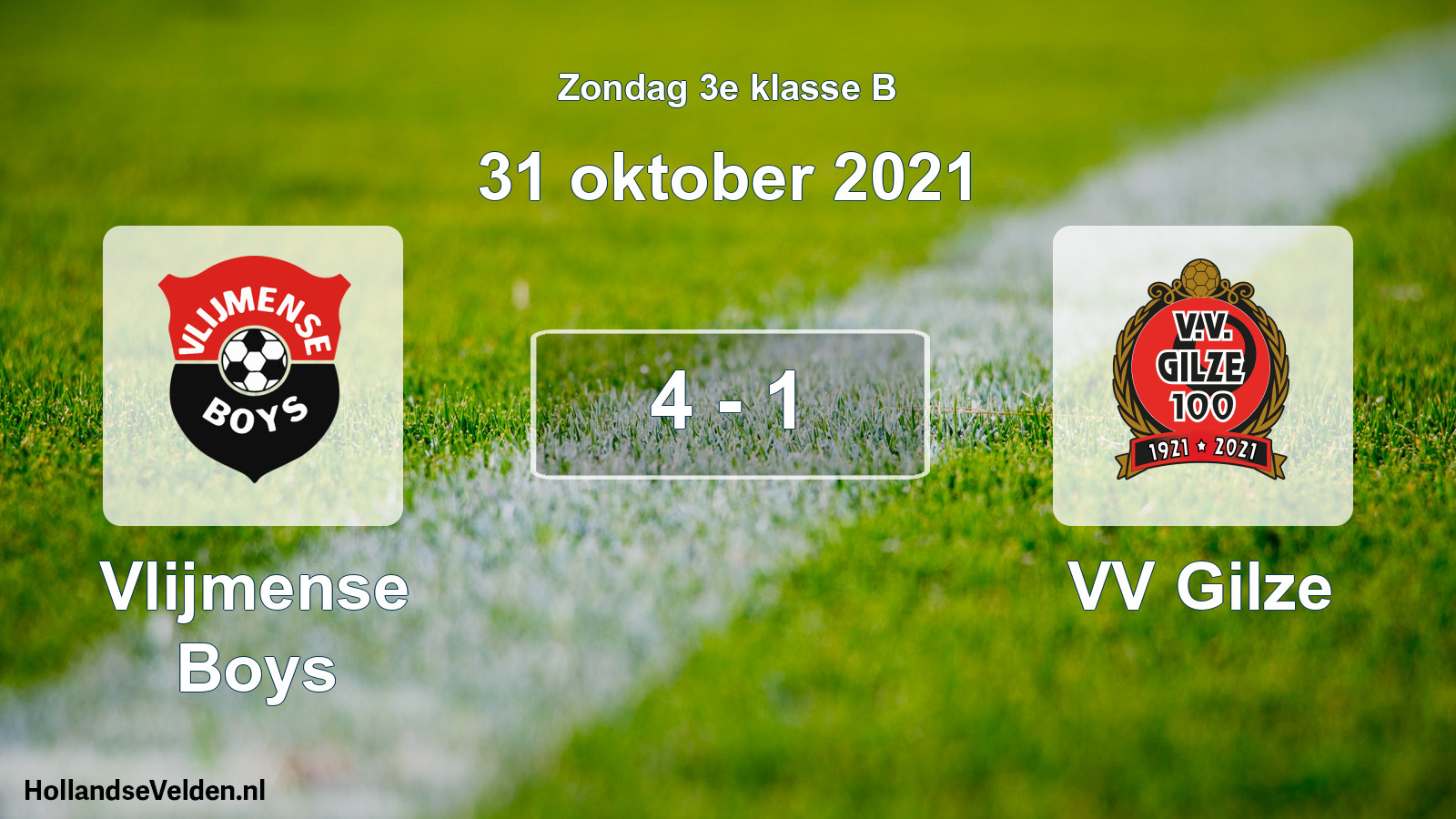 Total number of matches played: Vlijmense Boys - VV Gilze 4 - 1 (31 October 2021)