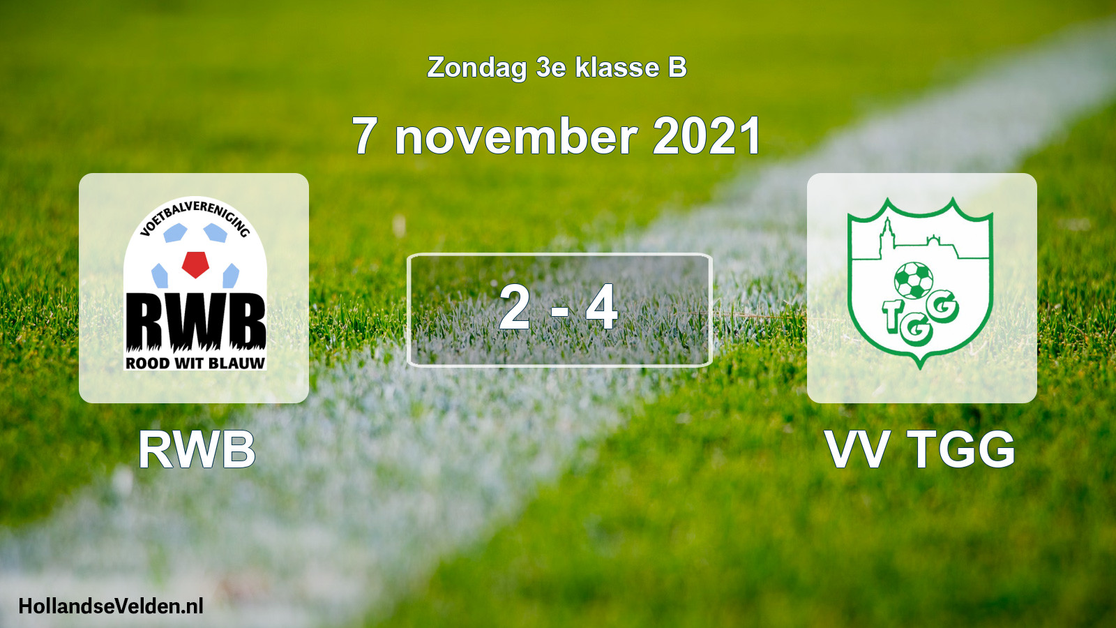 Total number of matches played: RWB - VV TGG 2 - 4 (7 November 2021)