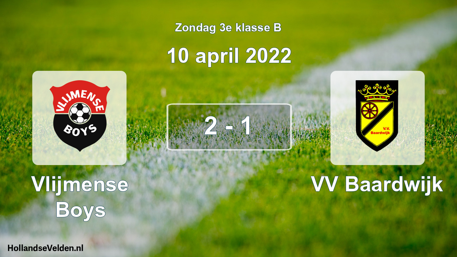 Total number of matches played: Vlijmense Boys - VV Baardwijk 2 - 1 (10 April 2022)