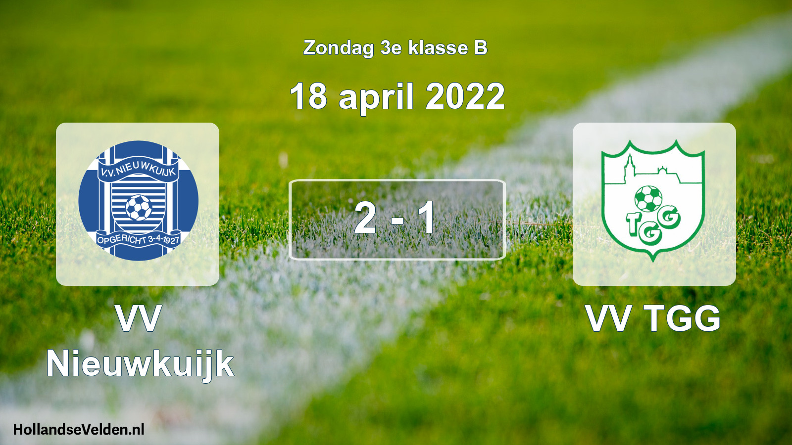 Total number of matches played: VV Nieuwkuijk - VV TGG 2 - 1 (18 April 2022)