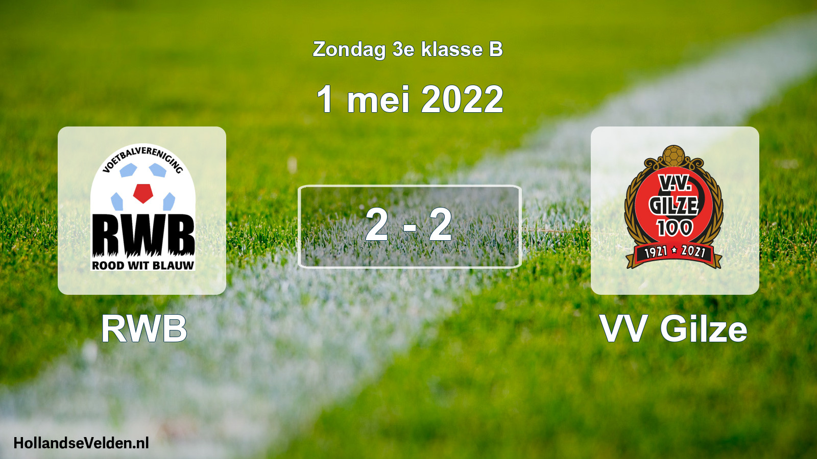 Total number of matches played: RWB - VV Gilze 2 - 2 (1 May 2022)