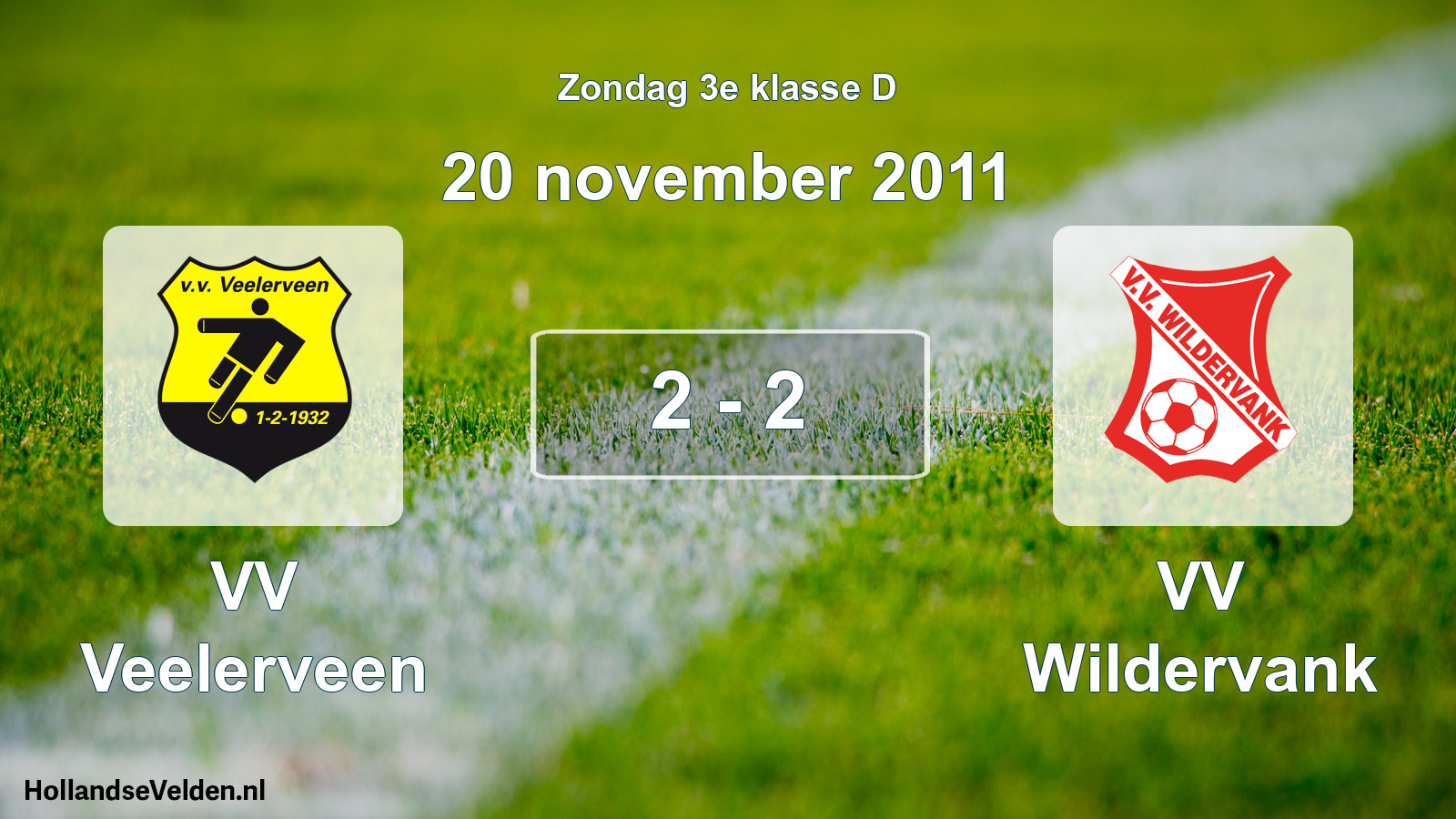 Total number of matches played: VV Veelerveen - VV Wildervank 2 - 2 (20 November 2011)