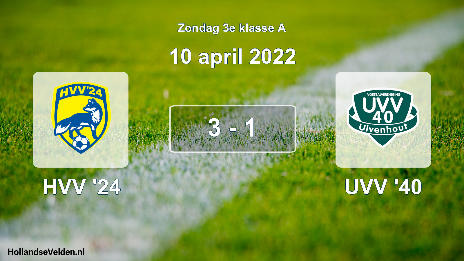 Total number of matches played: HVV '24 - UVV '40 3 - 1 (10 April 2022)