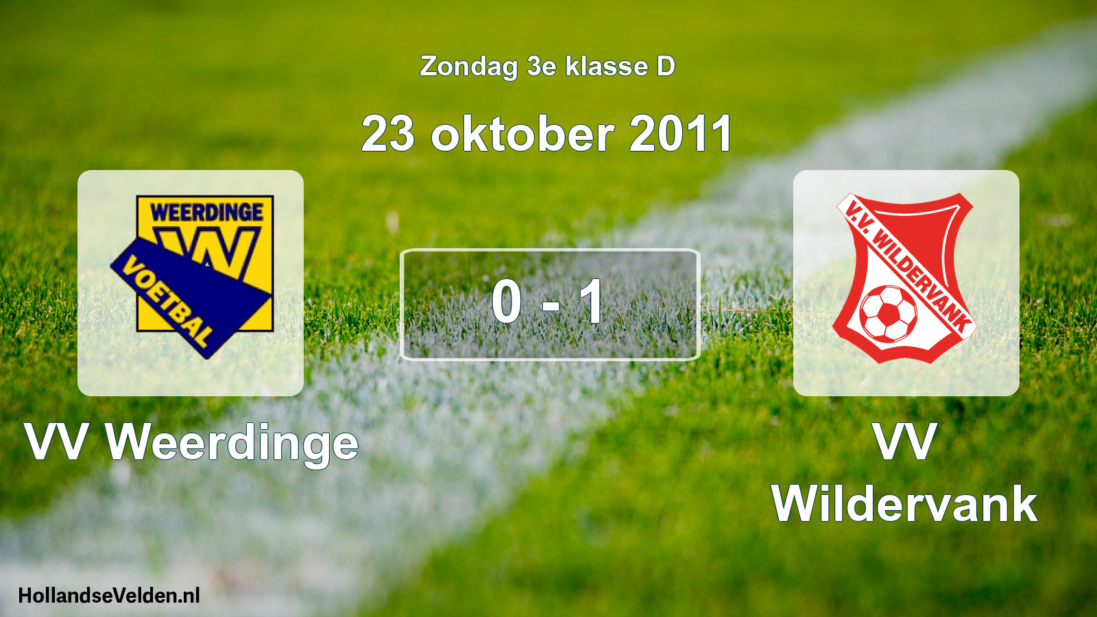 Total number of matches played: VV Weerdinge - VV Wildervank 0 - 1 (23 October 2011)