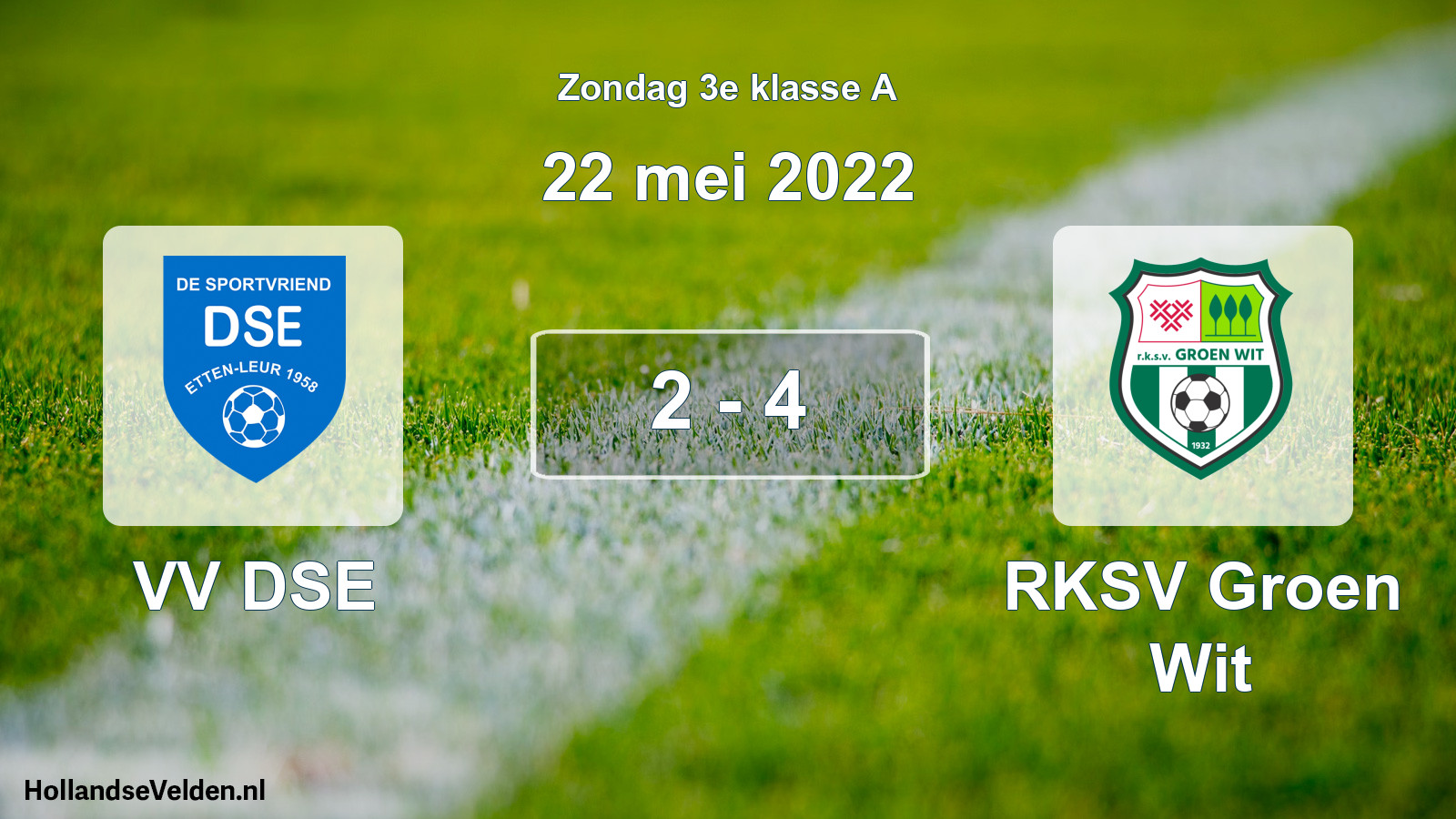 Total number of matches played: VV DSE - RKSV Groen Wit 2 - 4 (22 May 2022)