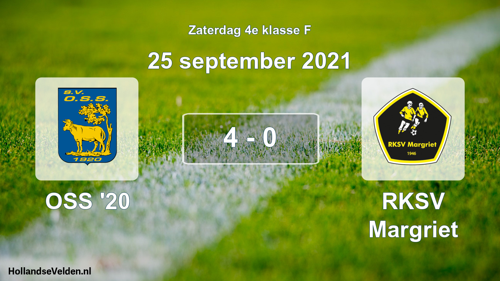 Total number of matches played: OSS '20 - RKSV Margriet 4 - 0 (25 September 2021)