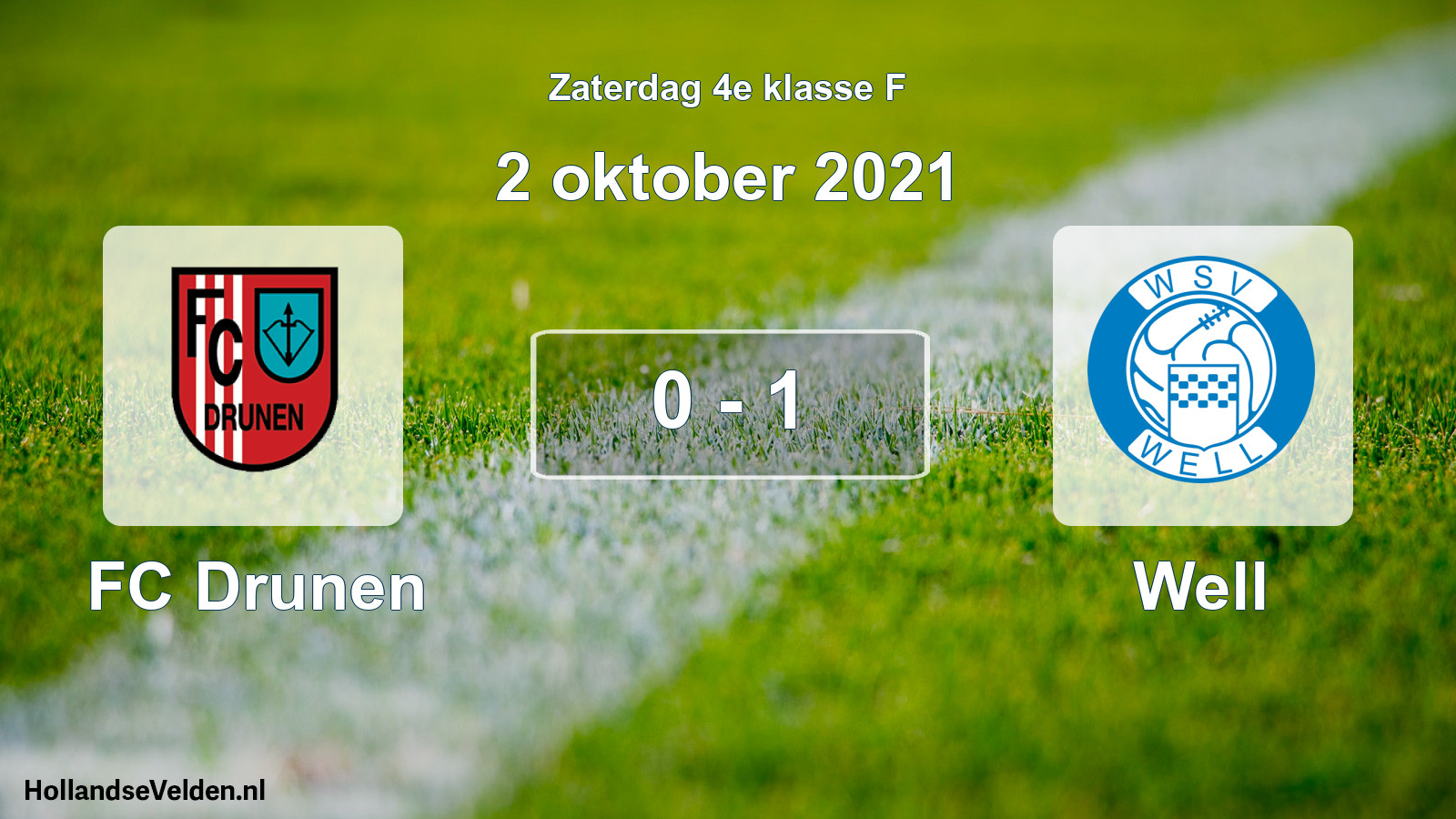 Total number of matches played: FC Drunen - Well 0 - 1 (2 October 2021)