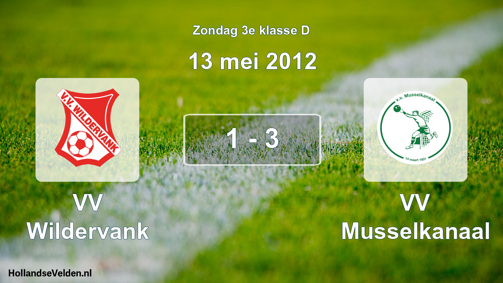 Total number of matches played: VV Wildervank - VV Musselkanaal 1 - 3 (13 May 2012)