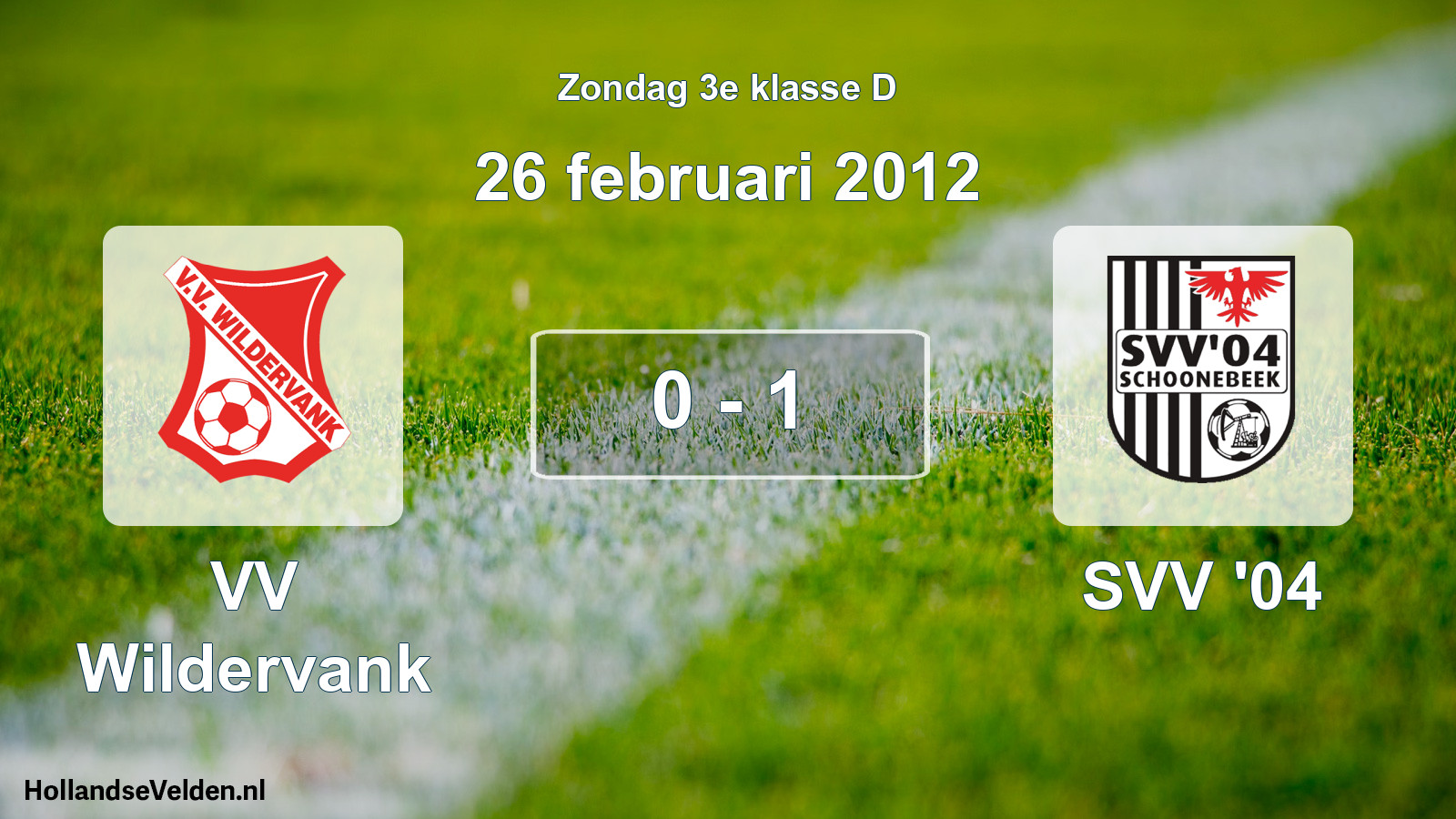 Total number of matches played: VV Wildervank - SVV '04 0 - 1 (26 February 2012)
