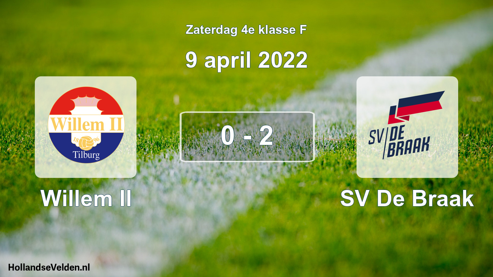 Total number of matches played: Willem II - SV De Braak 0 - 2 (9 April 2022)