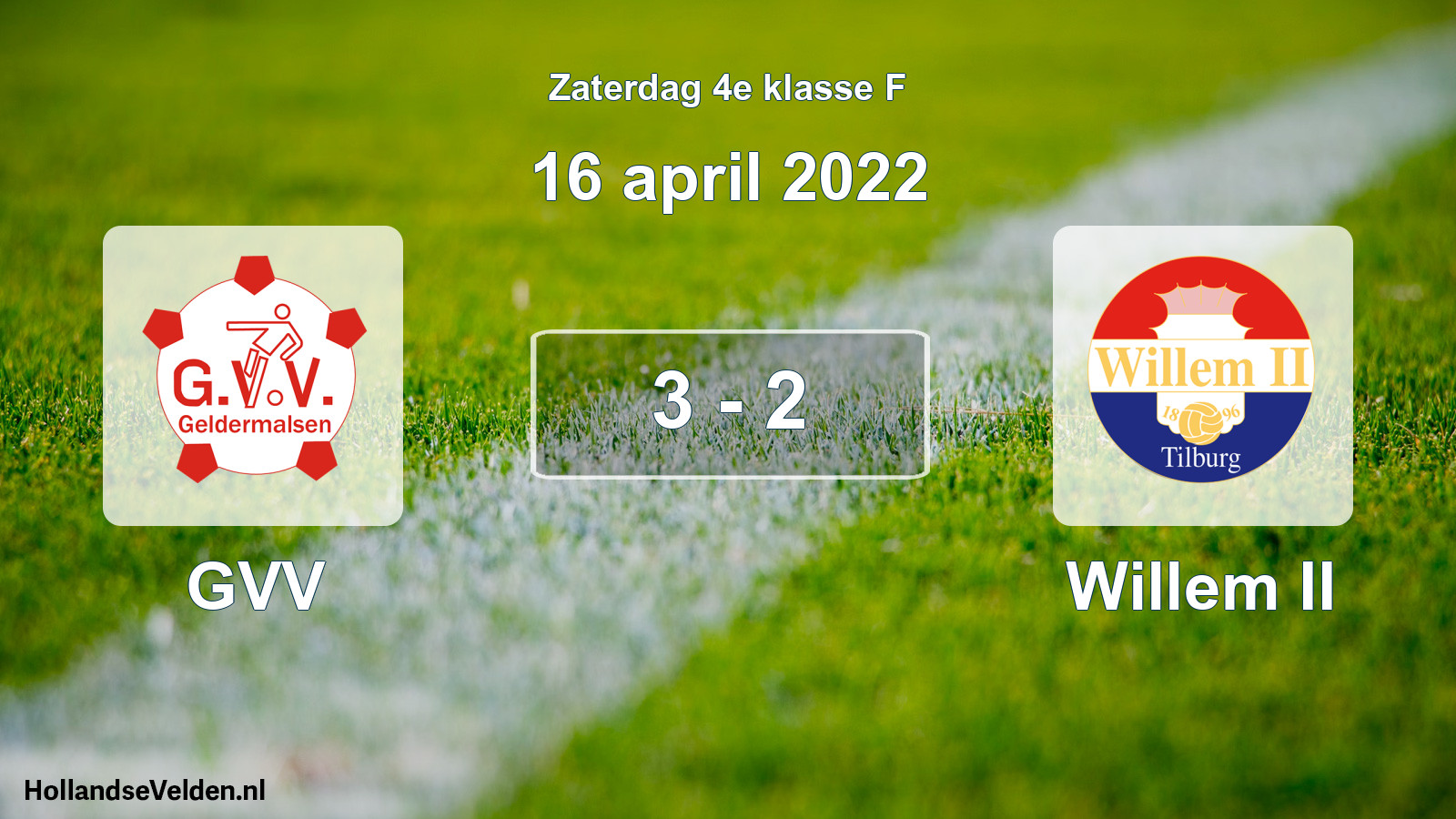 Total number of matches played: GVV - Willem II 3 - 2 (16 April 2022)