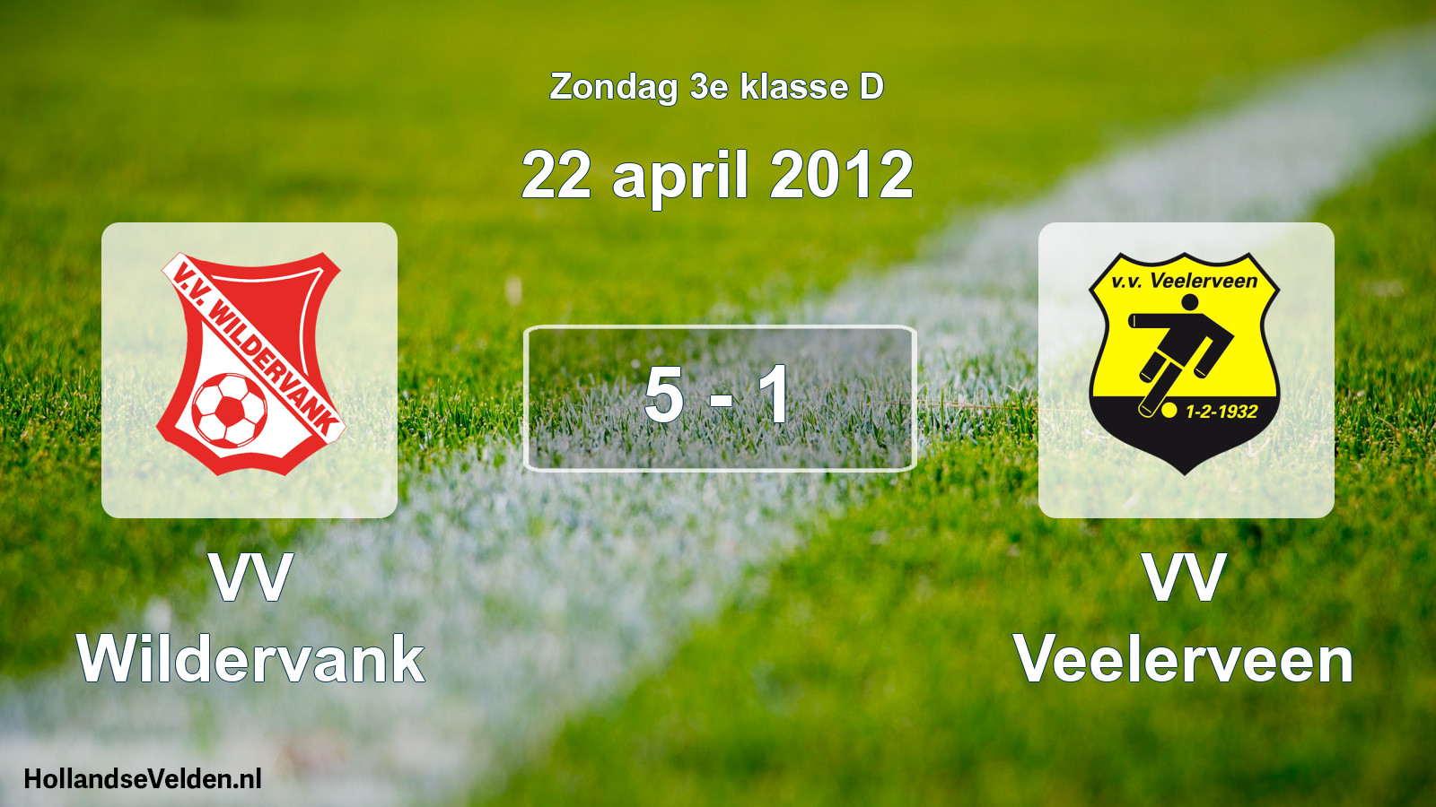 Total number of matches played: VV Wildervank - VV Veelerveen 5 - 1 (22 April 2012)