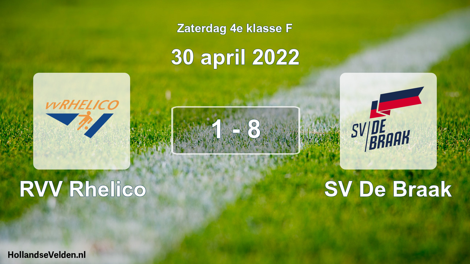 Total number of matches played: RVV Rhelico - SV De Braak 1 - 8 (30 April 2022)