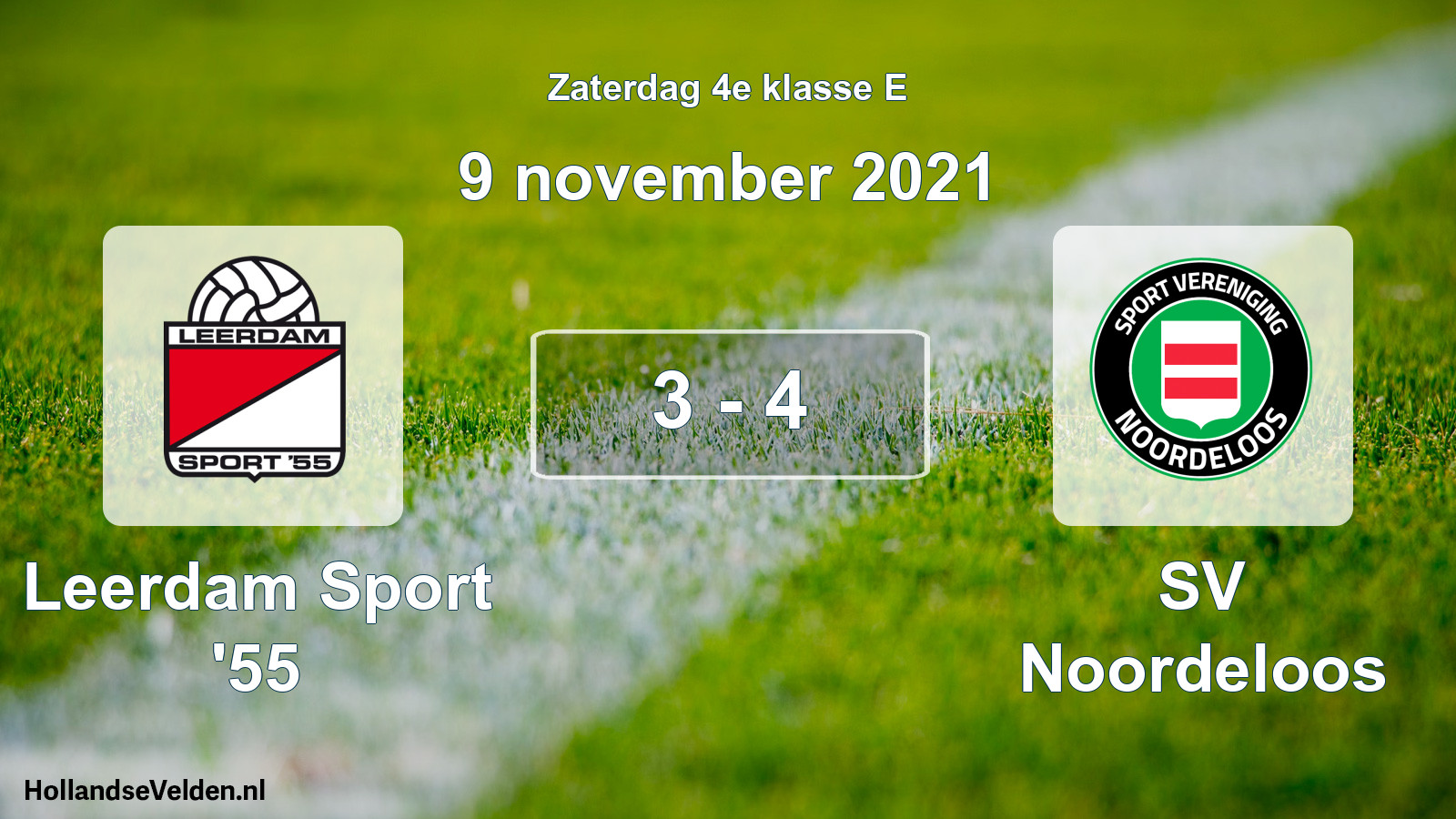 Total number of matches played: Leerdam Sport '55 - SV Noordeloos 3 - 4 (9 November 2021)