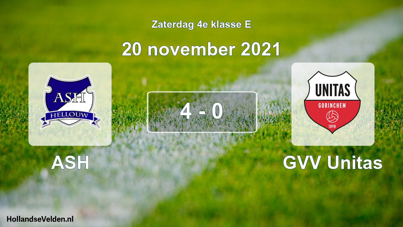 Total number of matches played: ASH - GVV Unitas 4 - 0 (20 November 2021)