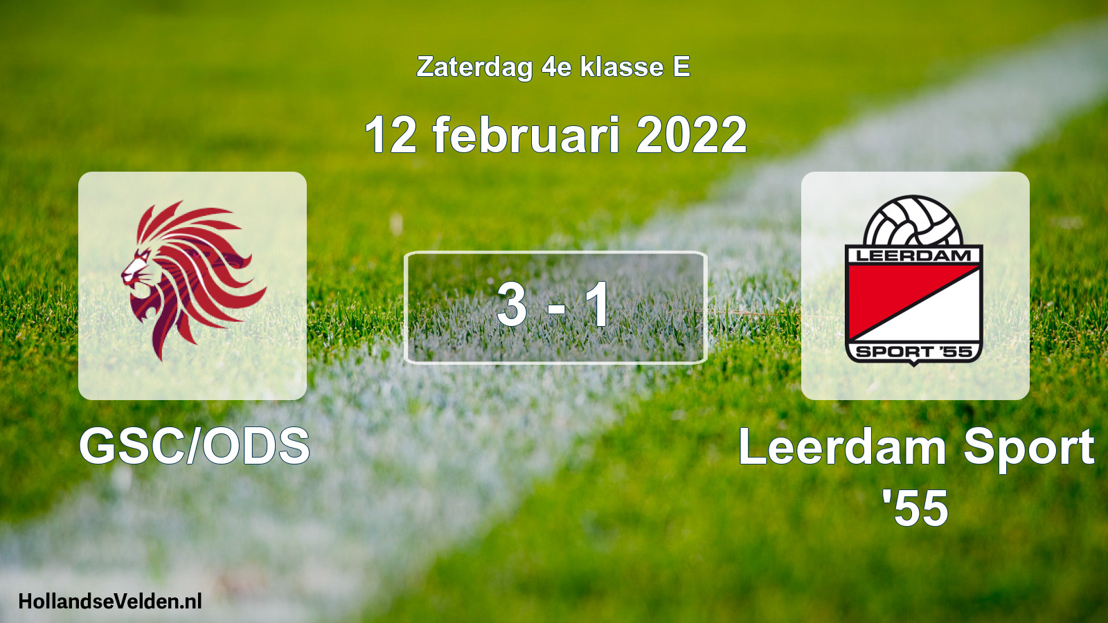 Total number of matches played: GSC/ODS - Leerdam Sport '55 3 - 1 (12 February 2022)
