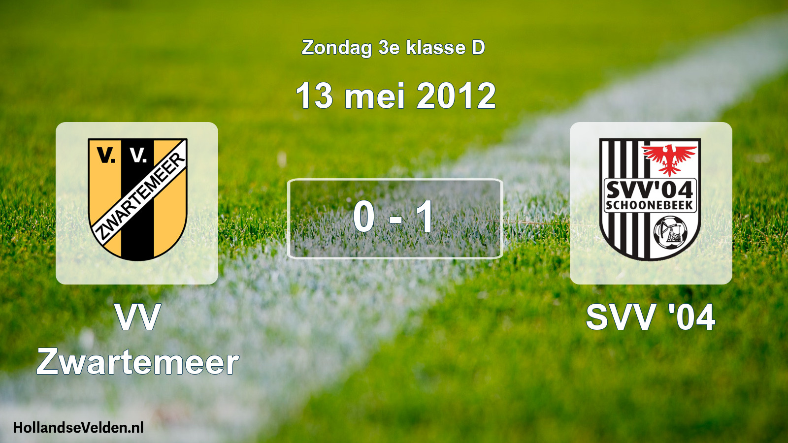 Total number of matches played: VV Zwartemeer - SVV '04 0 - 1 (13 May 2012)