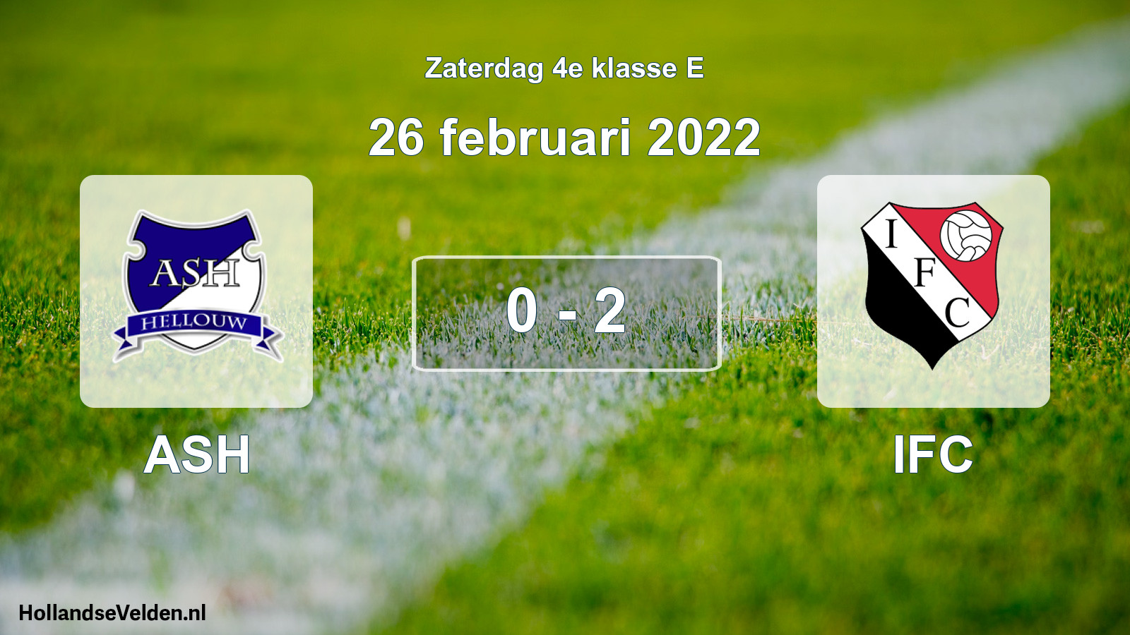 Total number of matches played: ASH - IFC 0 - 2 (26 February 2022)