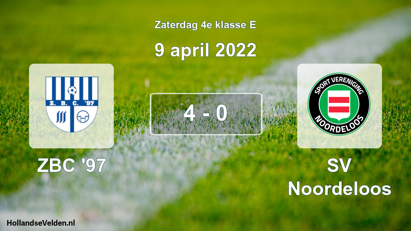 Total number of matches played: ZBC '97 - SV Noordeloos 4 - 0 (9 April 2022)