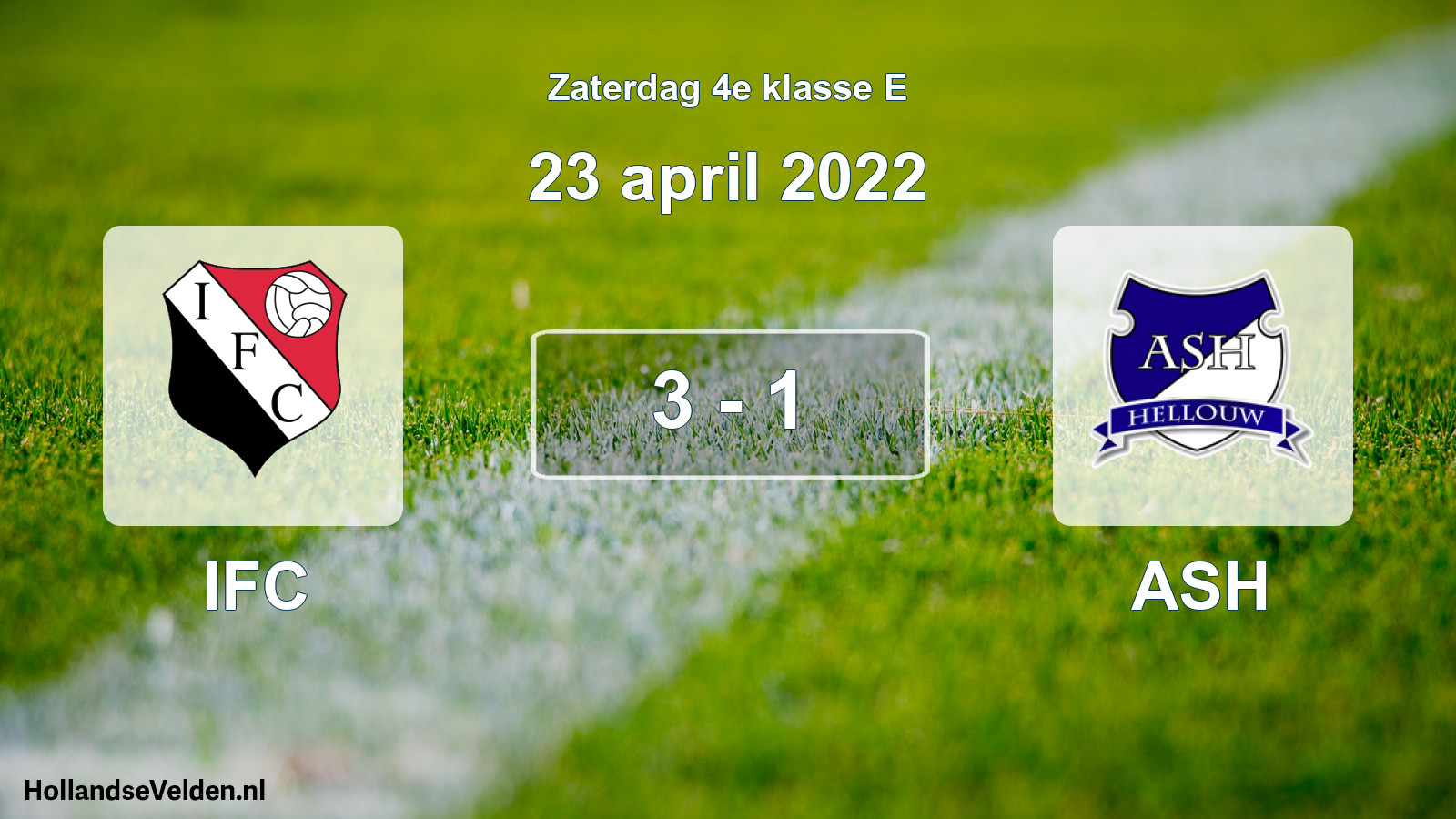 Total number of matches played: IFC - ASH 3 - 1 (23 April 2022)