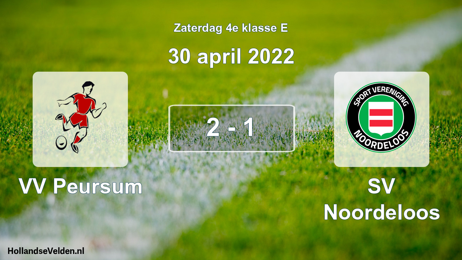 Total number of matches played: VV Peursum - SV Noordeloos 2 - 1 (30 April 2022)