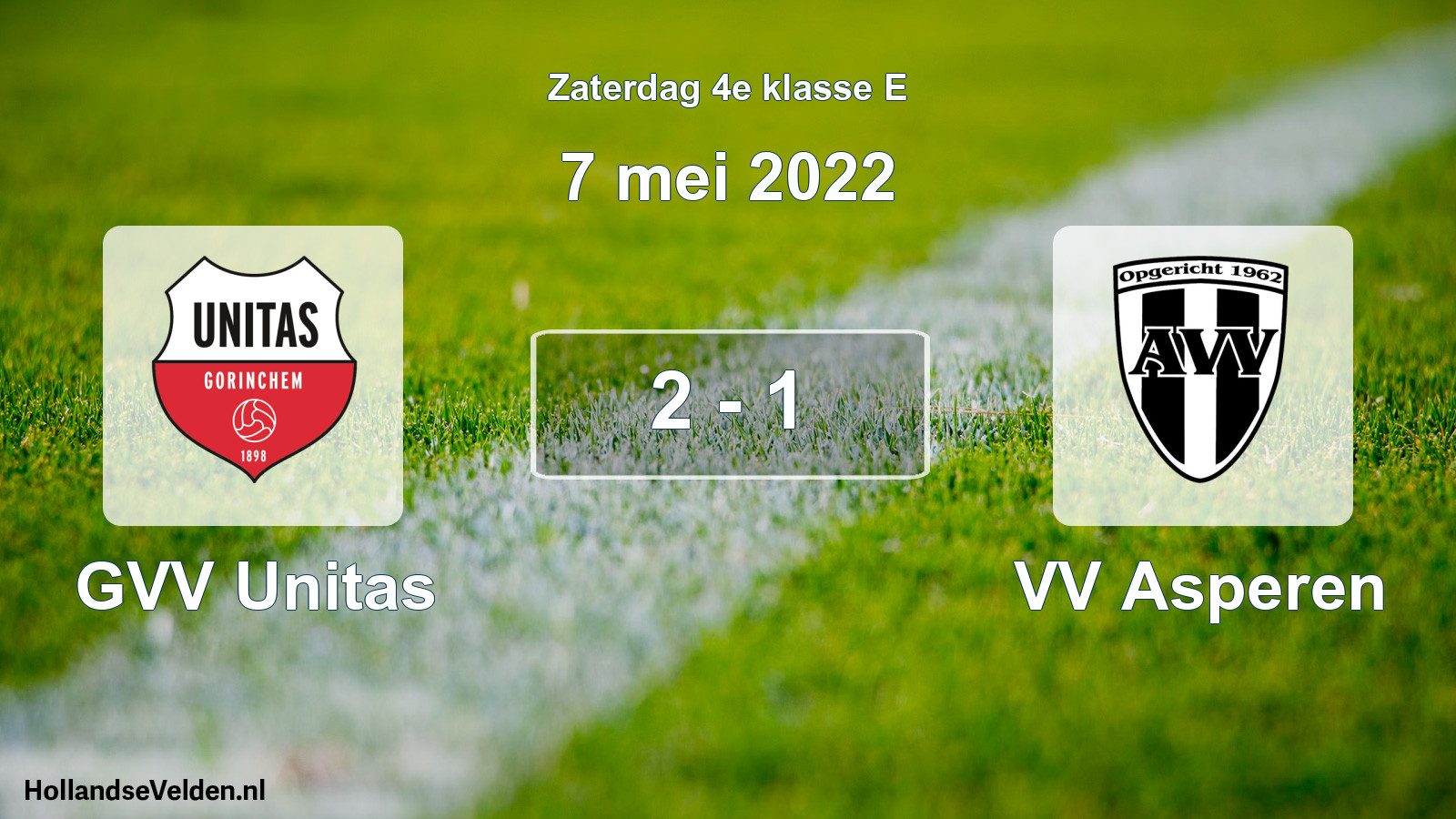 Total number of matches played: GVV Unitas - VV Asperen 2 - 1 (7 May 2022)