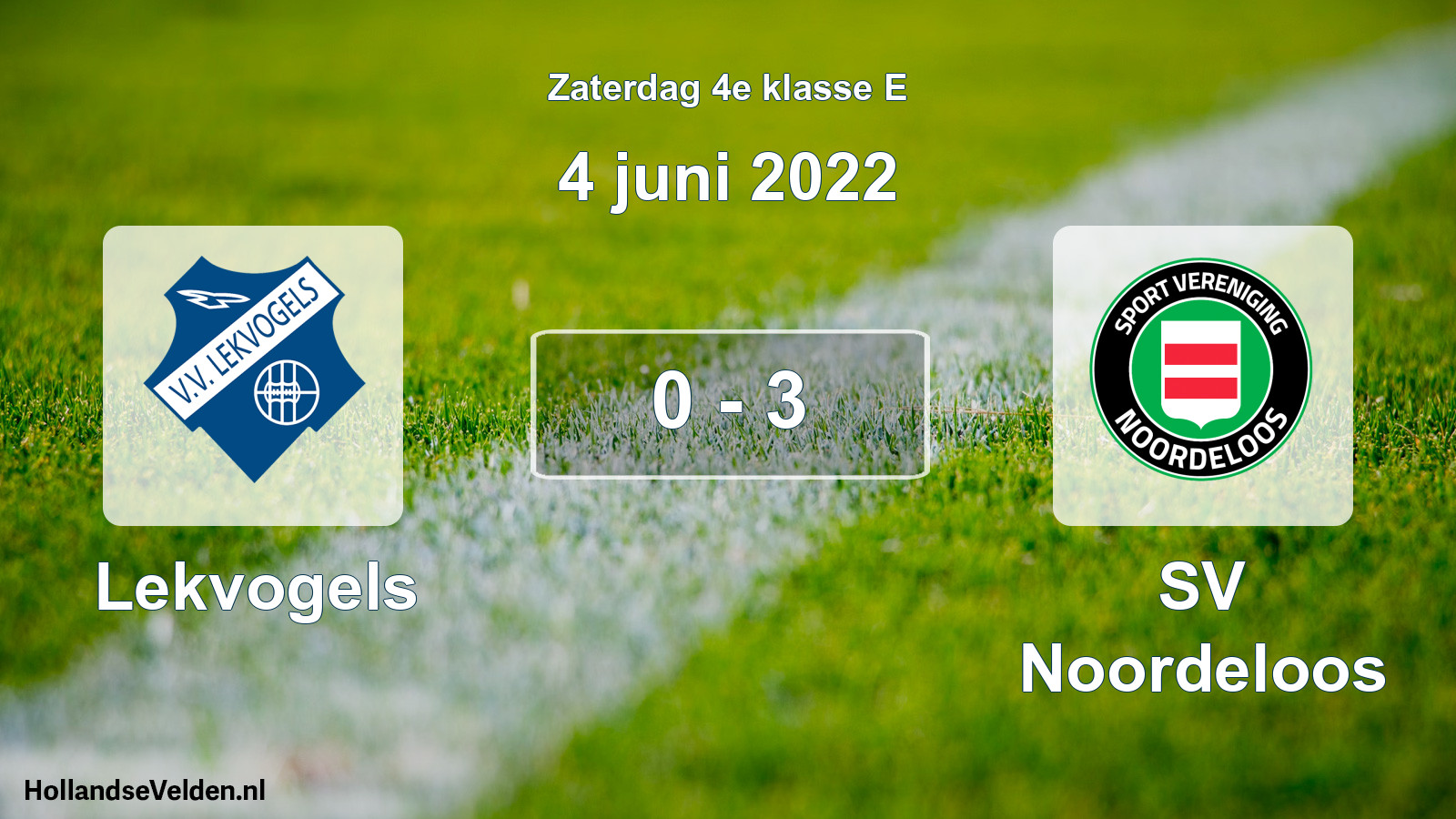 Total number of matches played: Lekvogels - SV Noordeloos 0 - 3 (4 June 2022)