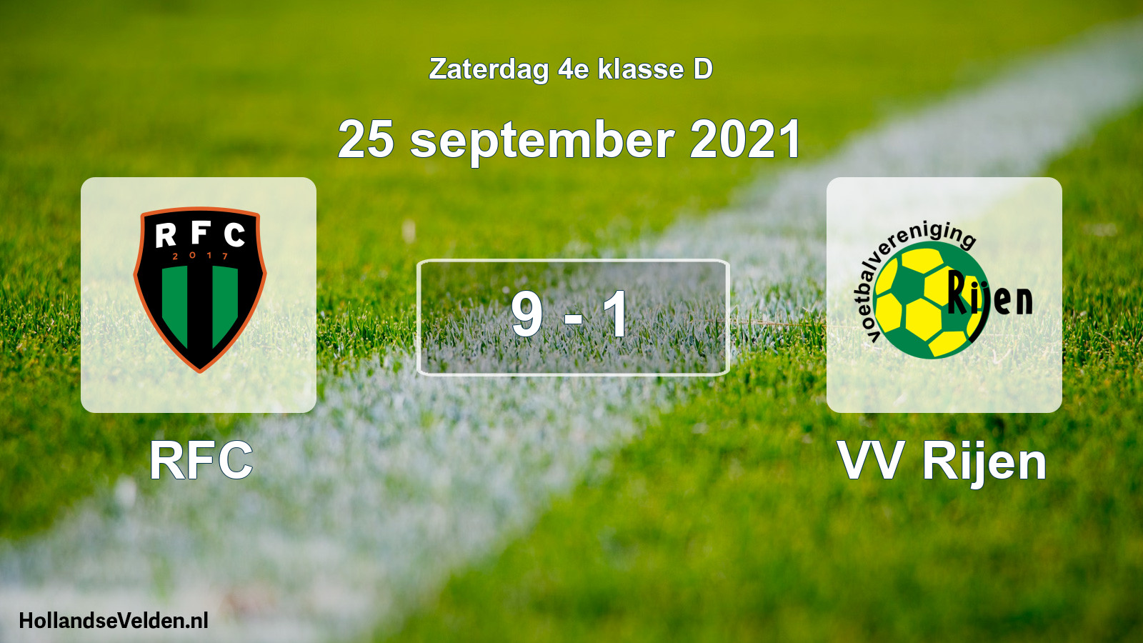 Total number of matches played: RFC - VV Rijen 9 - 1 (25 September 2021)