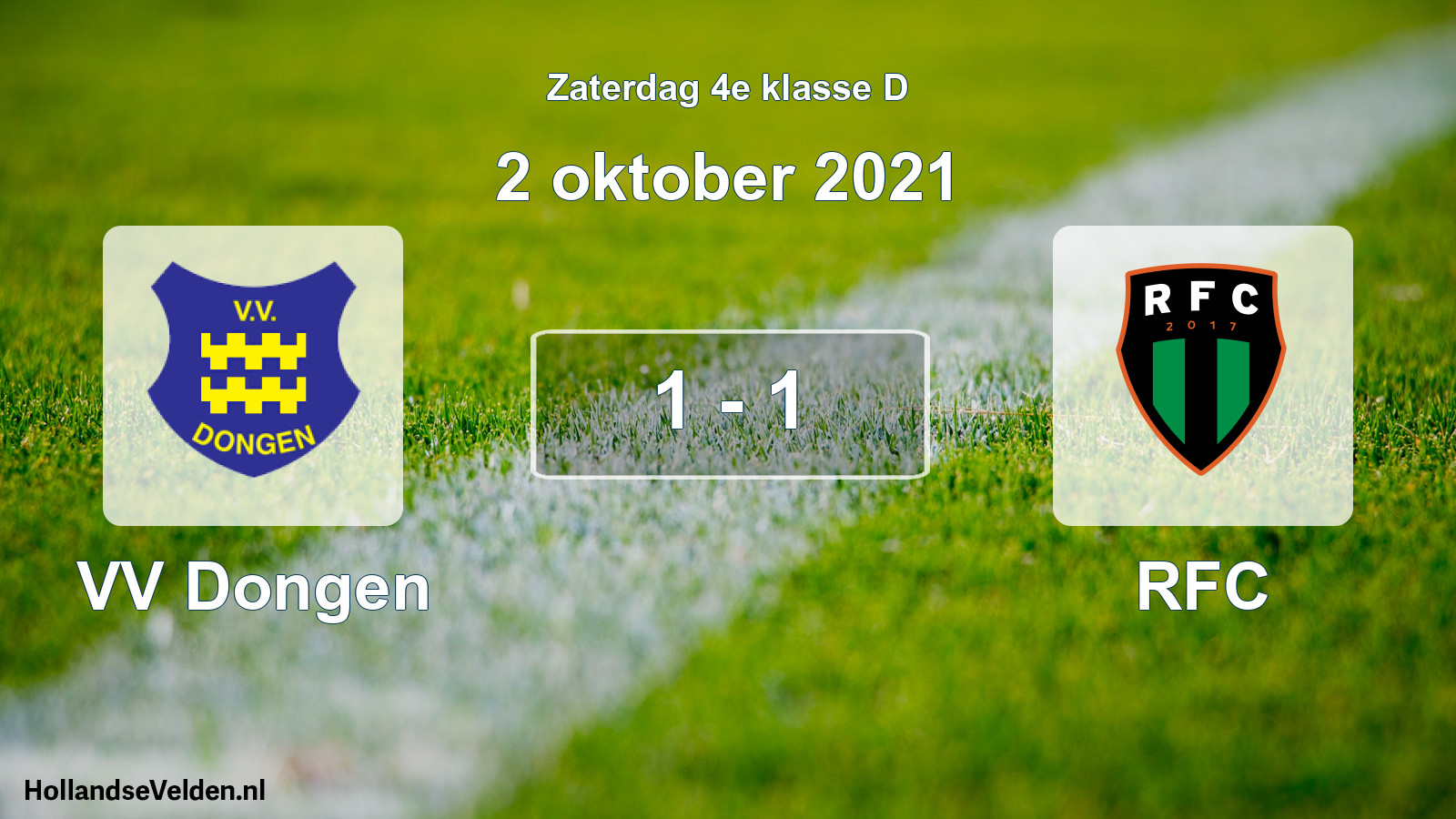 Total number of matches played: VV Dongen - RFC 1 - 1 (2 October 2021)