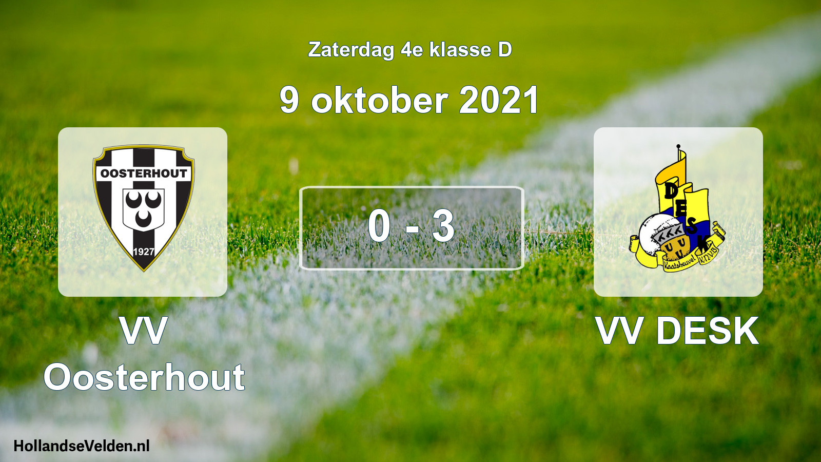 Total number of matches played: VV Oosterhout - VV DESK 0 - 3 (9 October 2021)