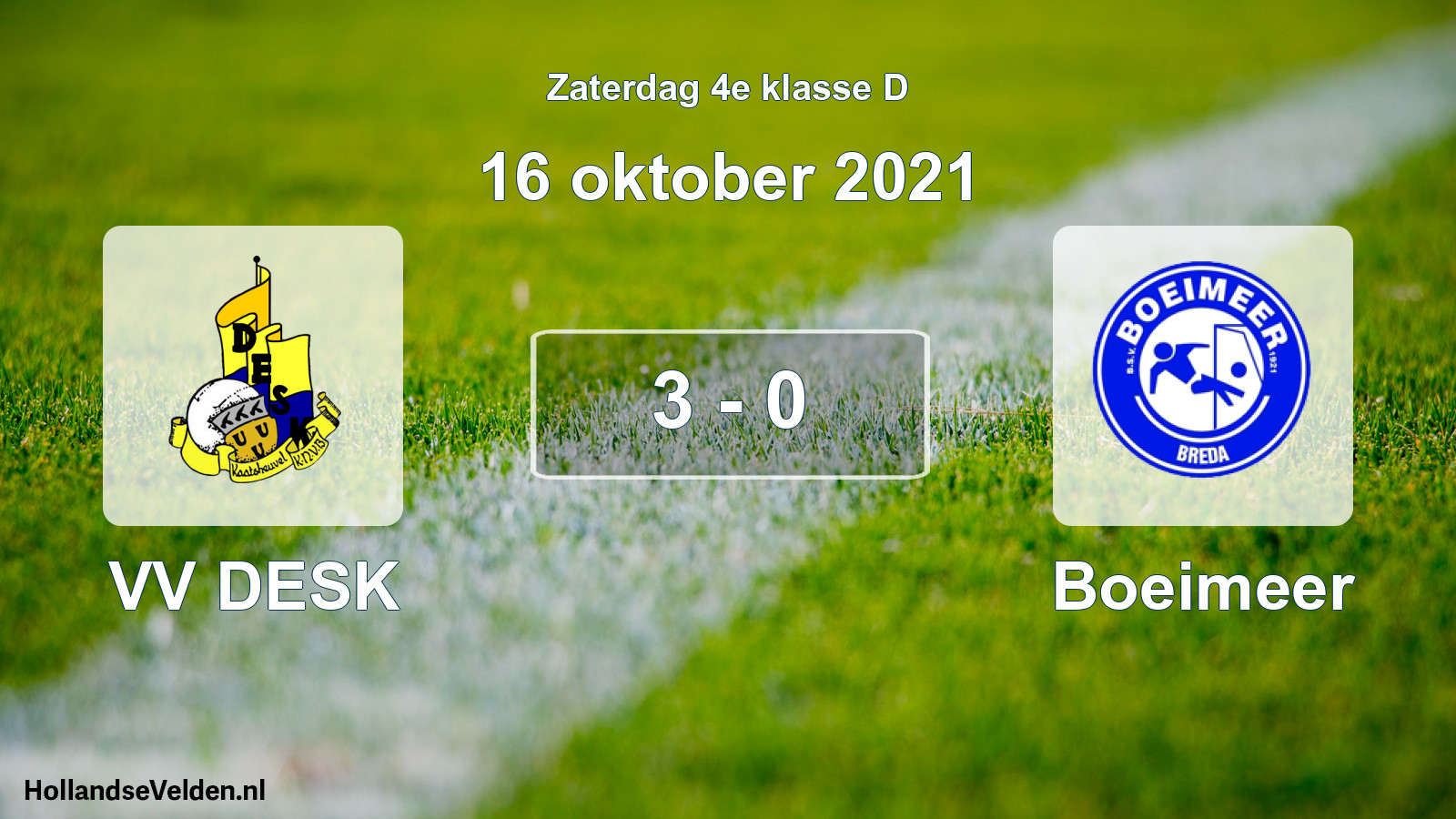 Total number of matches played: VV DESK - Boeimeer 3 - 0 (16 October 2021)