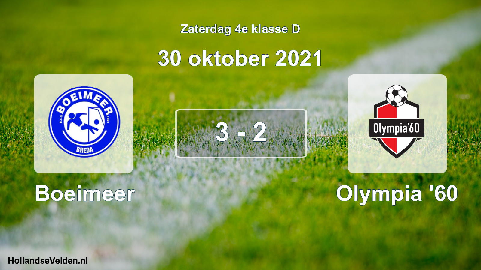 Total number of matches played: Boeimeer - Olympia '60 3 - 2 (30 October 2021)