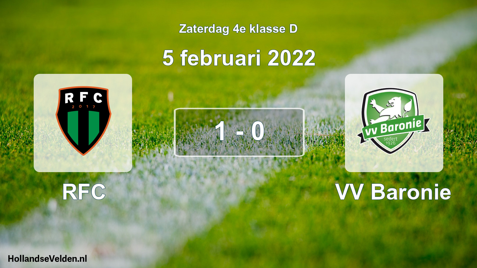 Total number of matches played: RFC - VV Baronie 1 - 0 (5 February 2022)