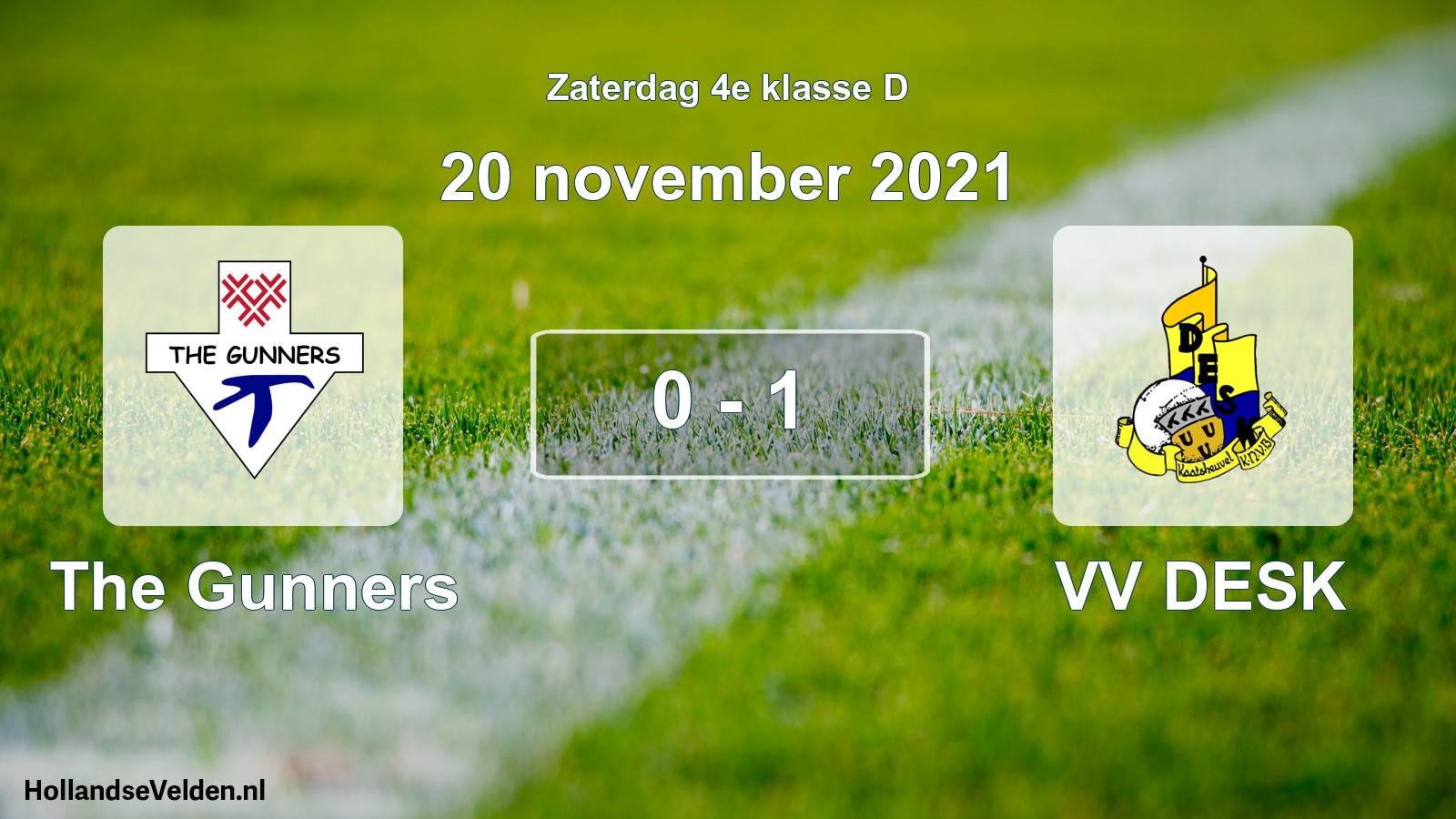 Total number of matches played: The Gunners - VV DESK 0 - 1 (20 November 2021)